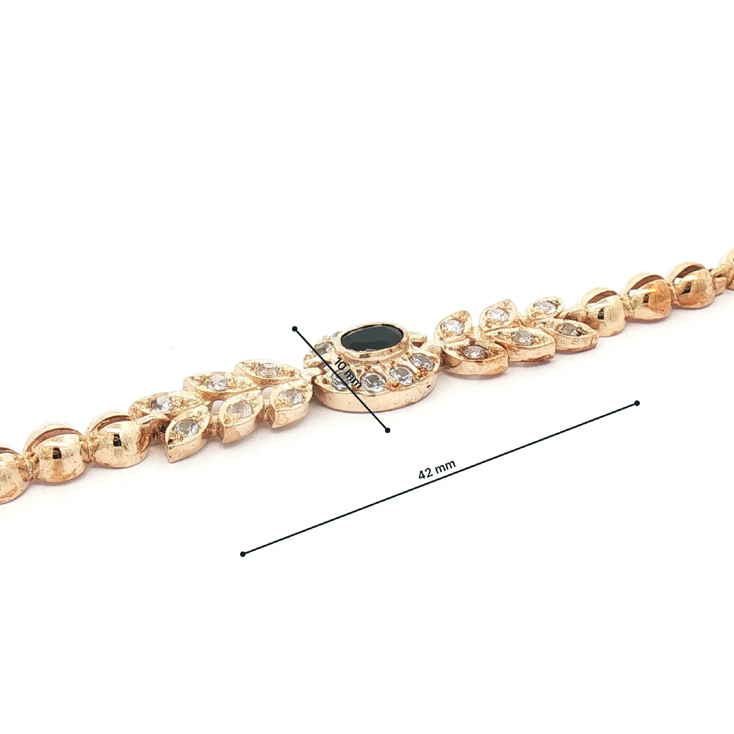Armband Gelbgold mit blauem Farbstein und Zirkonia