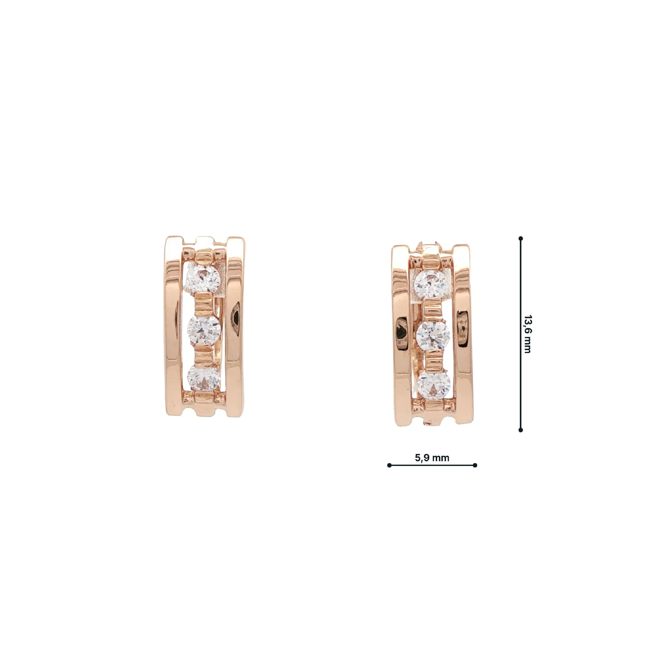 Ohrhänger Rotgold mit Zirkonia