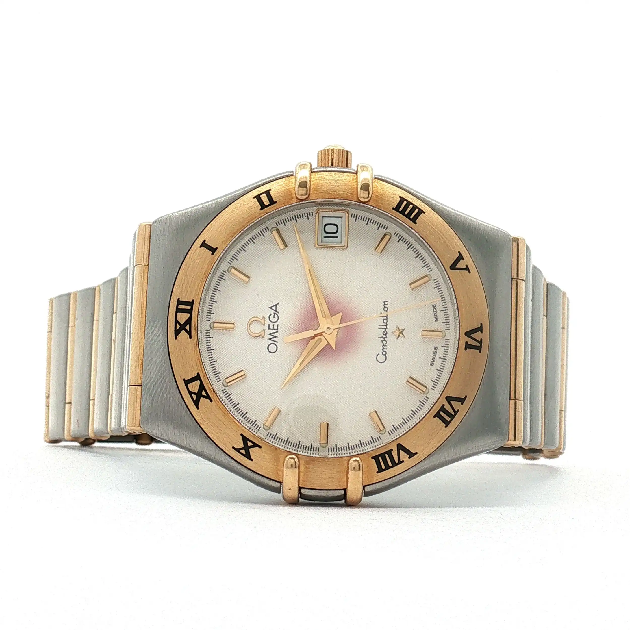 Herrenuhr Omega Constellation Quarz Zifferblatt angelaufen Herrenuhr Omega Constellation Quarz Zifferblatt angelaufen