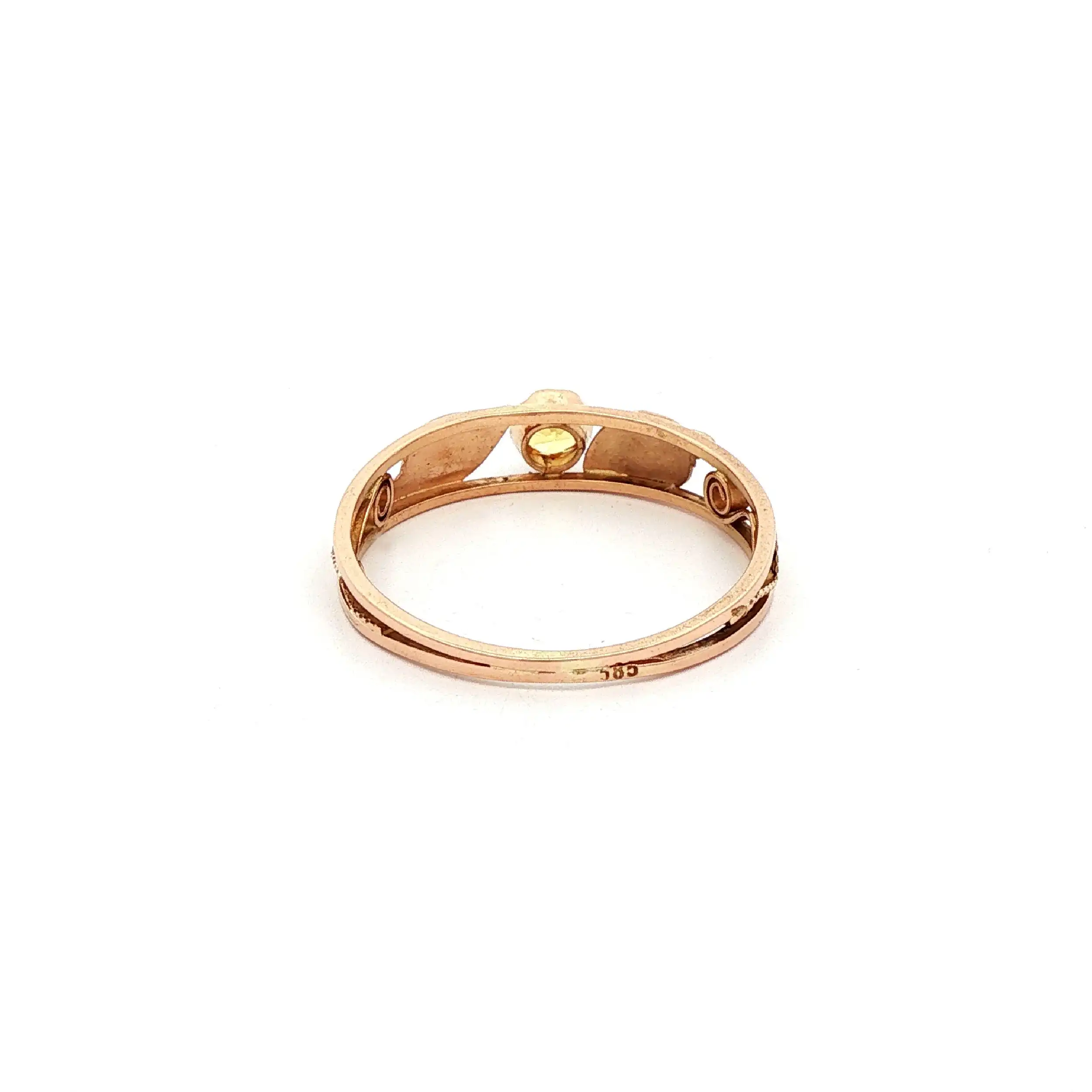 Ring Rotgold mit gelbem Farbstein Ring Rotgold mit gelbem Farbstein