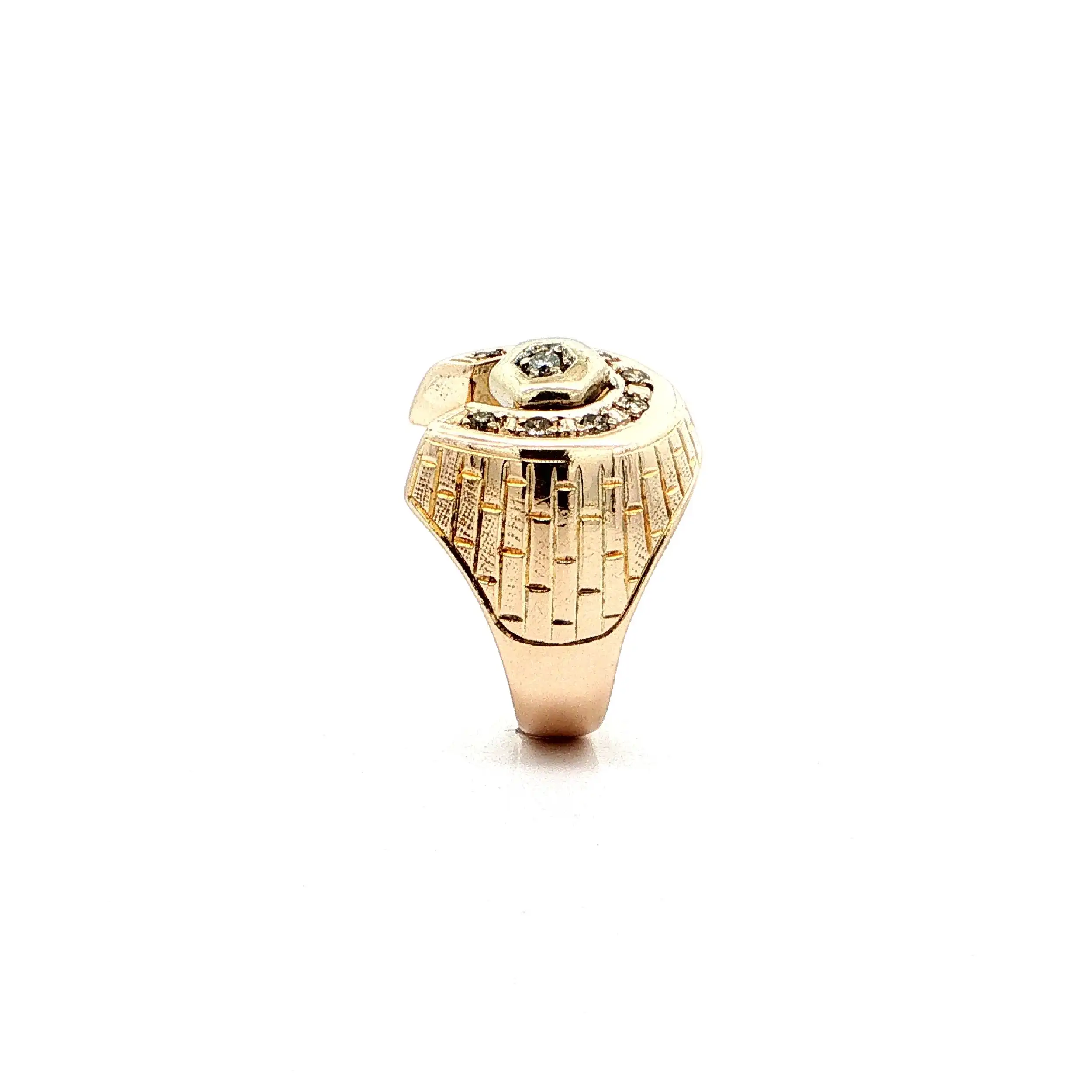 Ring Gelbgold Hufeisen mit Brillanten Ring Gelbgold Hufeisen mit Brillanten