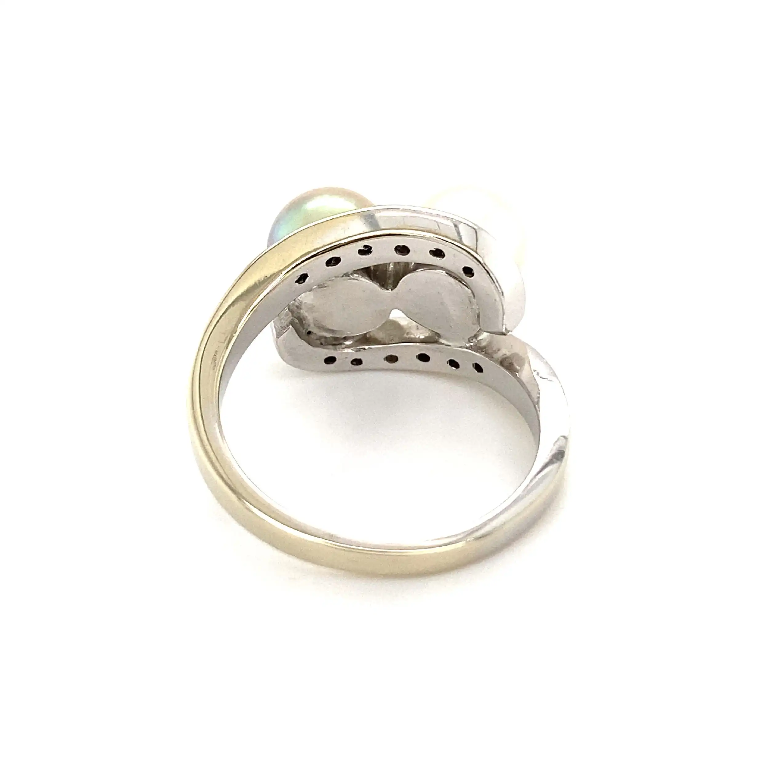 Ring Weißgold mit Perlen & Diamanten