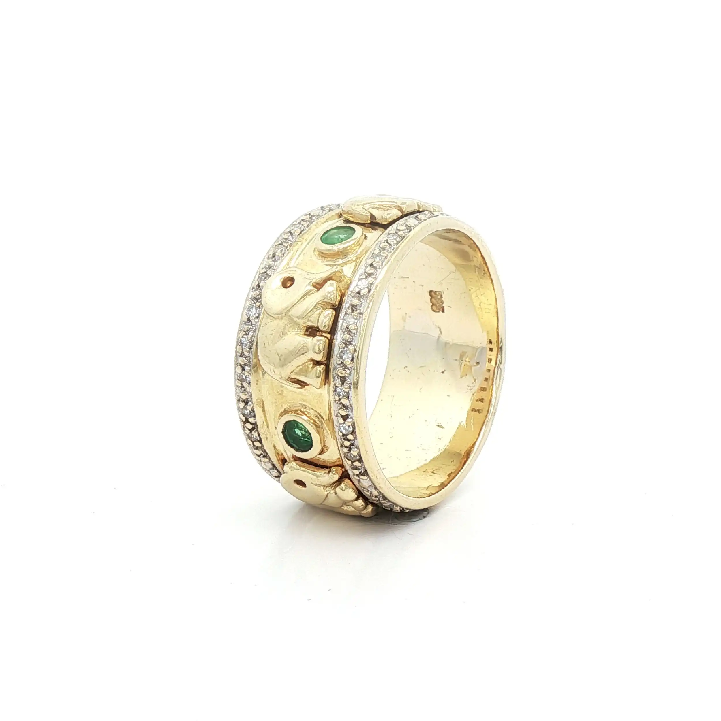 Ring Bicolor Elefanten mit Farbsteinen