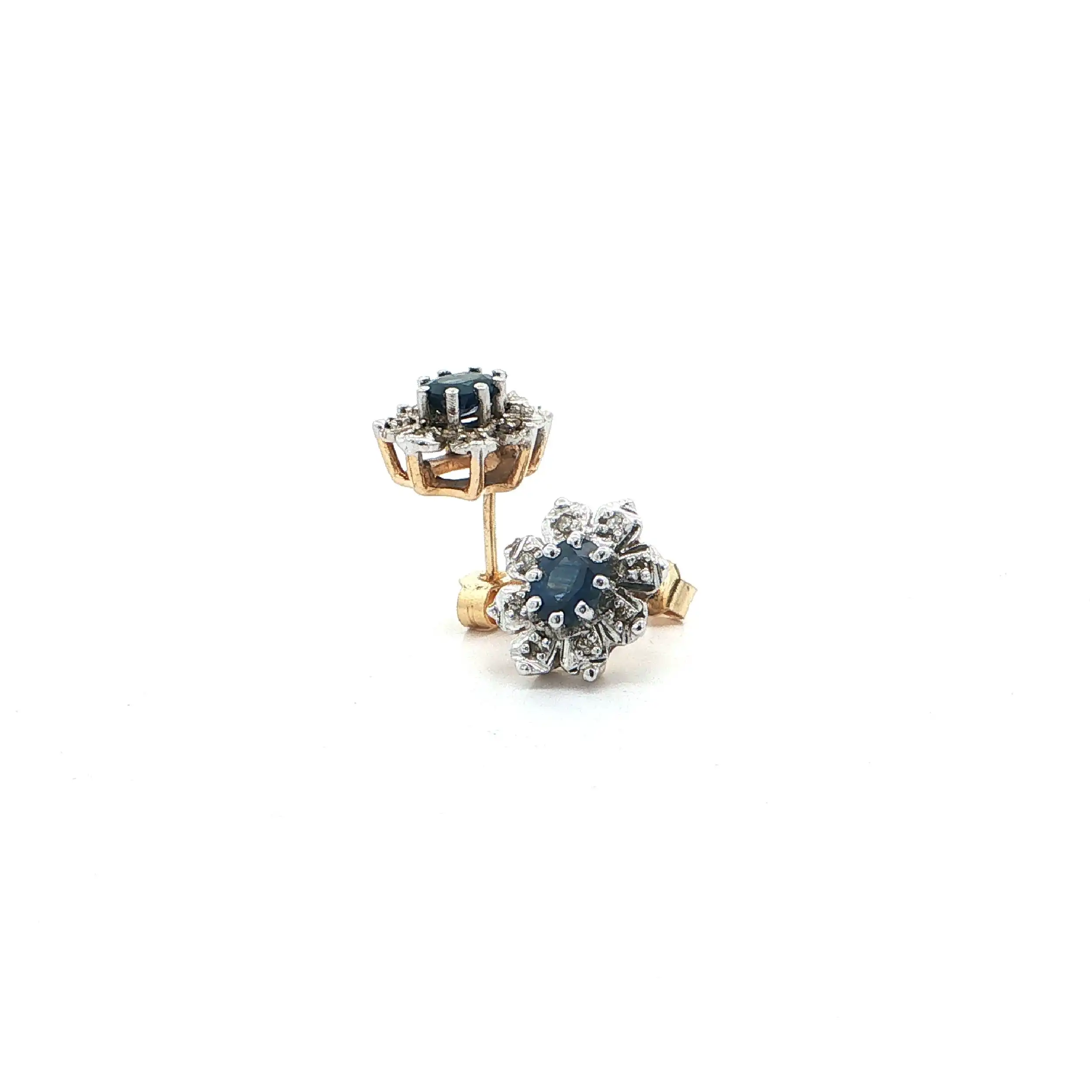 Ohrstecker Bicolor mit Saphir & Diamanten Ohrstecker Bicolor mit Saphir & Diamanten