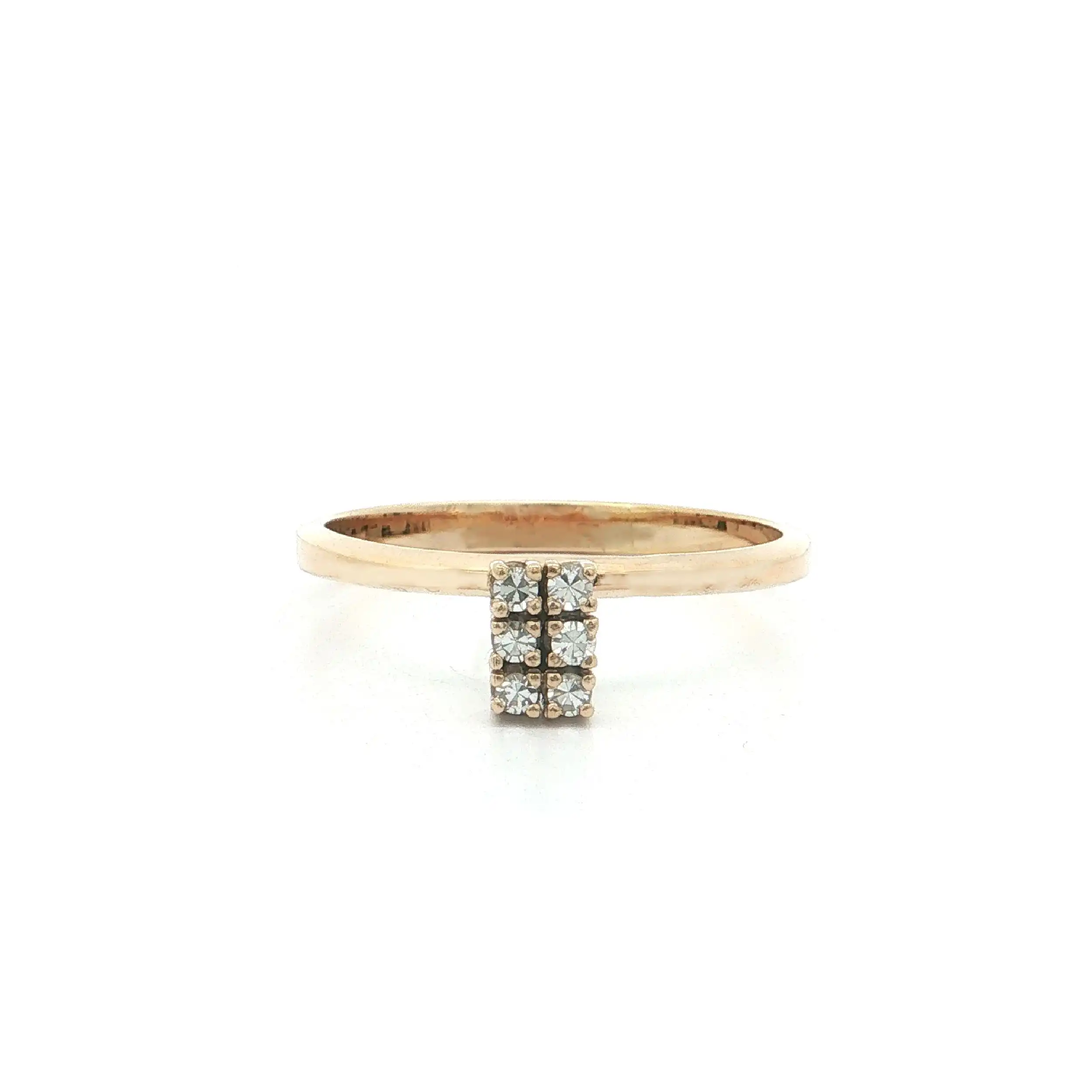 Ring Gelbgold mit Diamanten, graviert mit 0,12ct