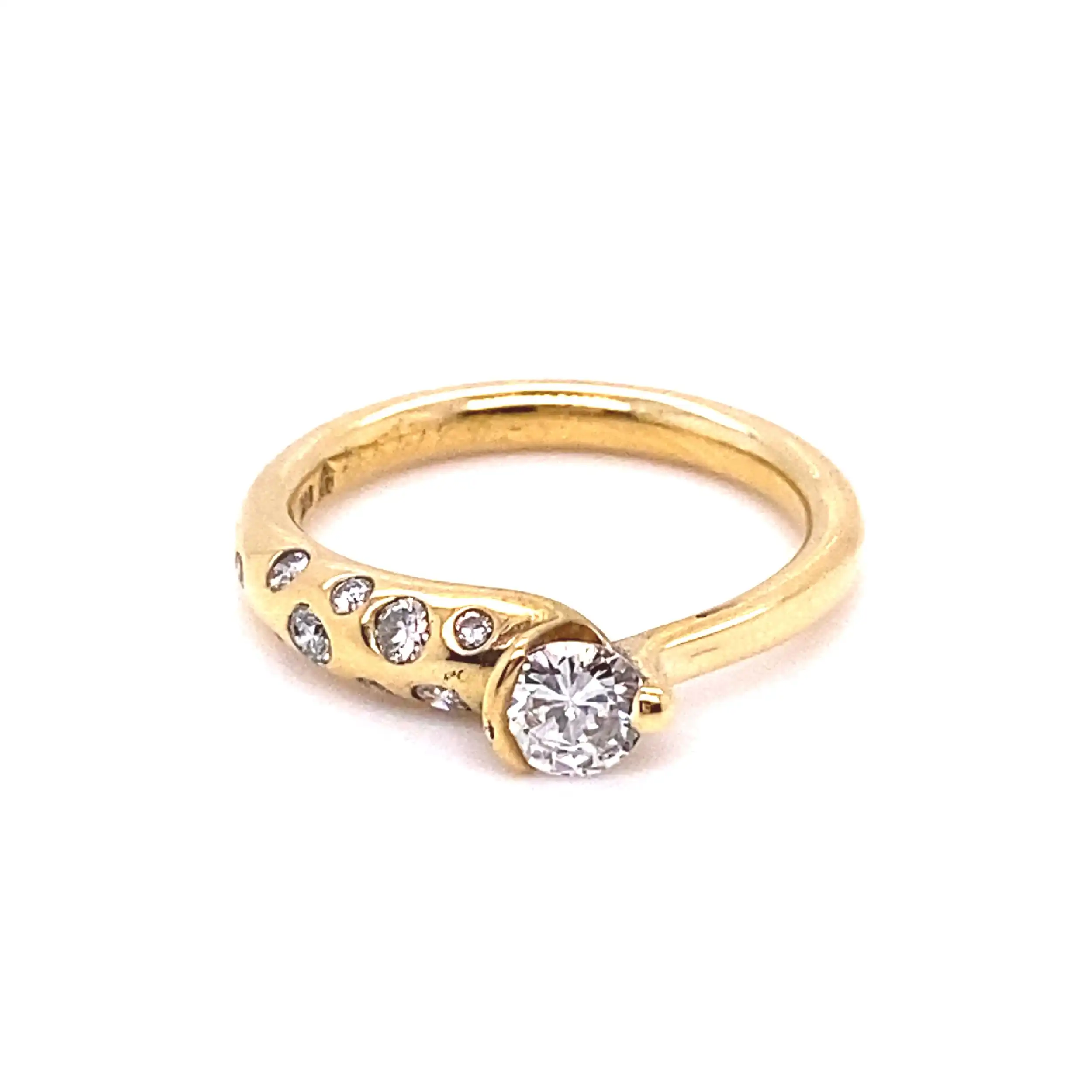 Ring Gelbgold mit Brillanten, graviert mit 0,50ct Ring Gelbgold mit Brillanten, graviert mit 0,50ct