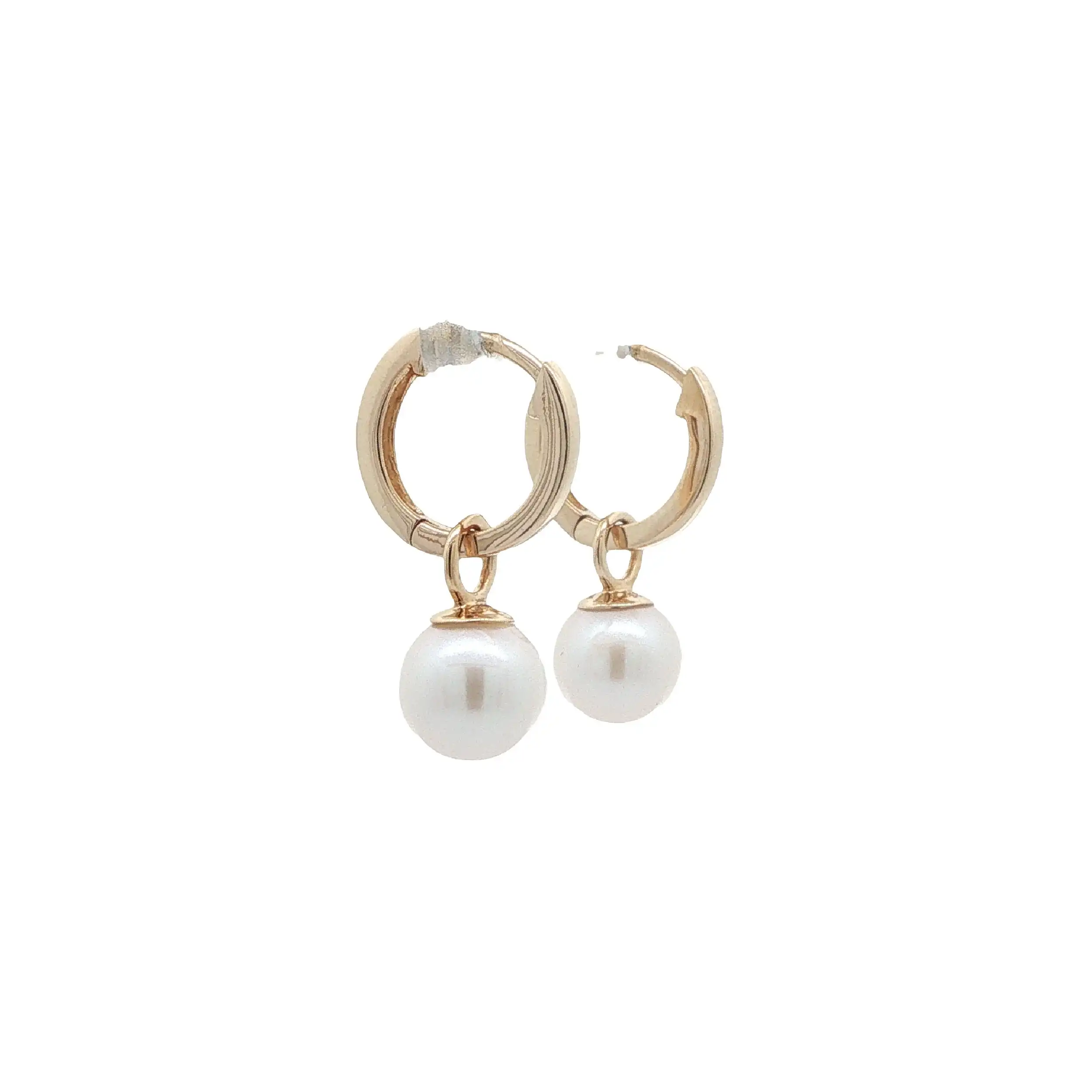 Creolen Gelbgold mit Perle & Diamanten