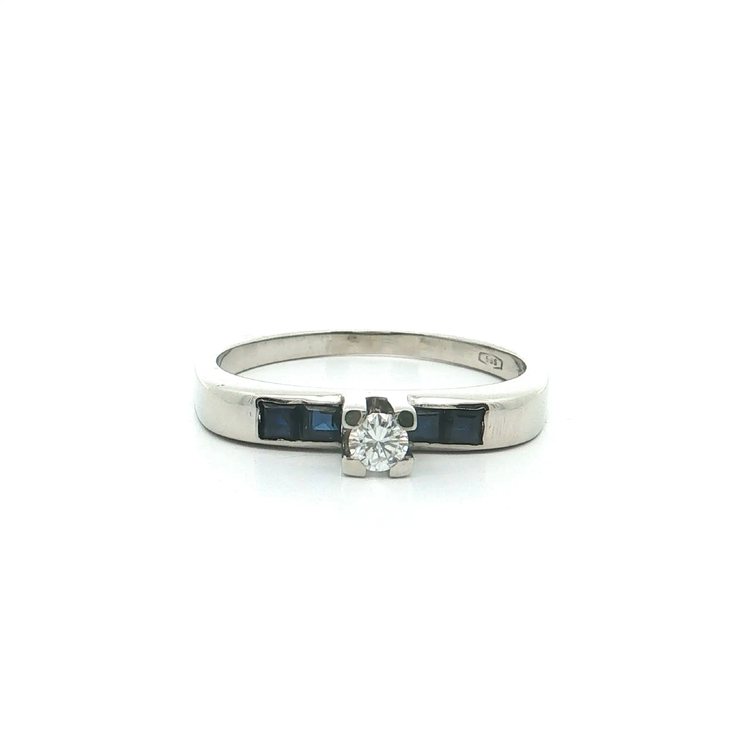Ring Weißgold mit Brillant und Saphiren