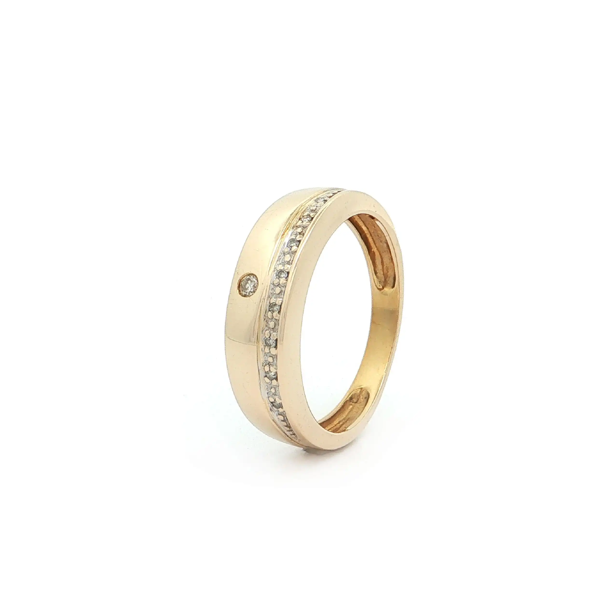 Ring Bicolor mit Brillant und Diamanten