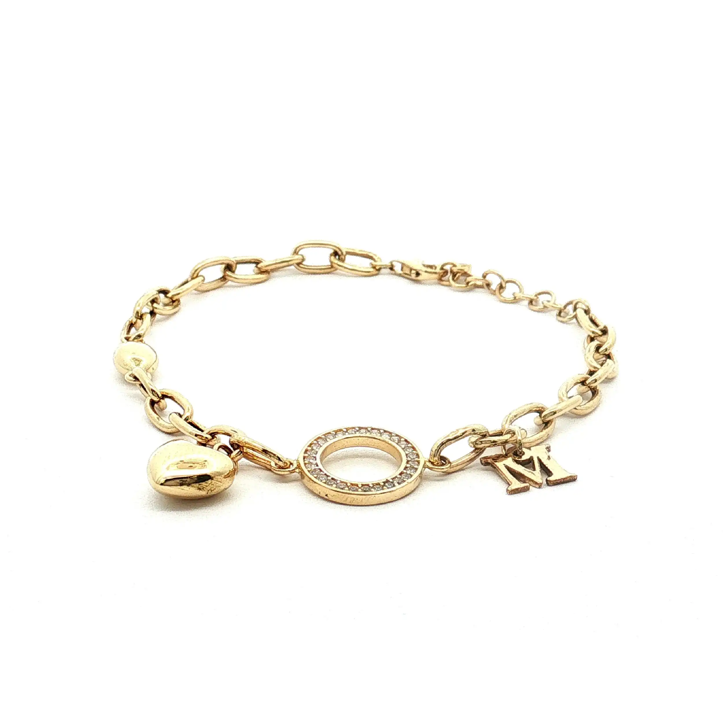 Bettelarmband Gelbgold mit Zirkonia