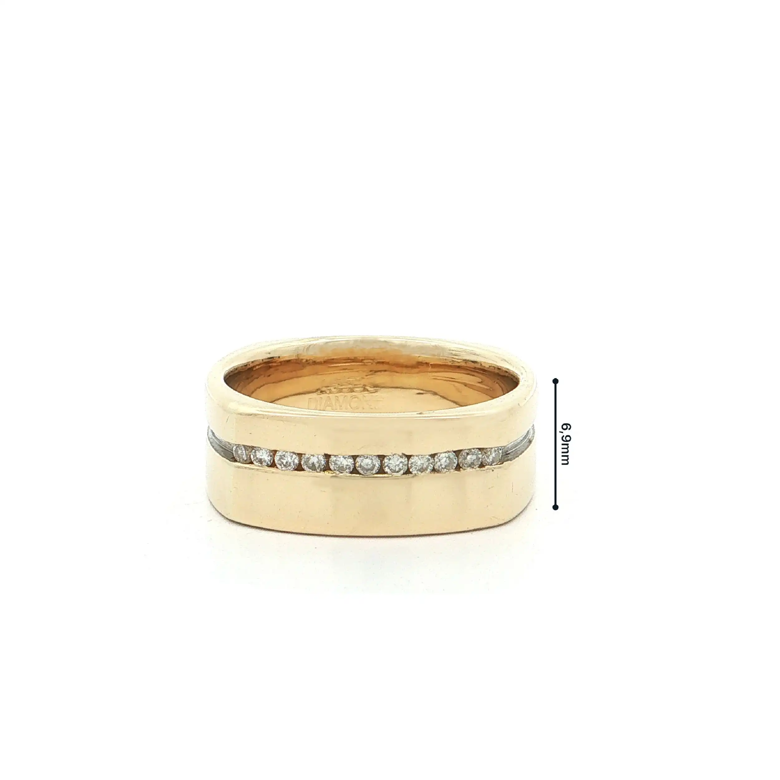 Ring Bicolor eckig mit Brillanten
