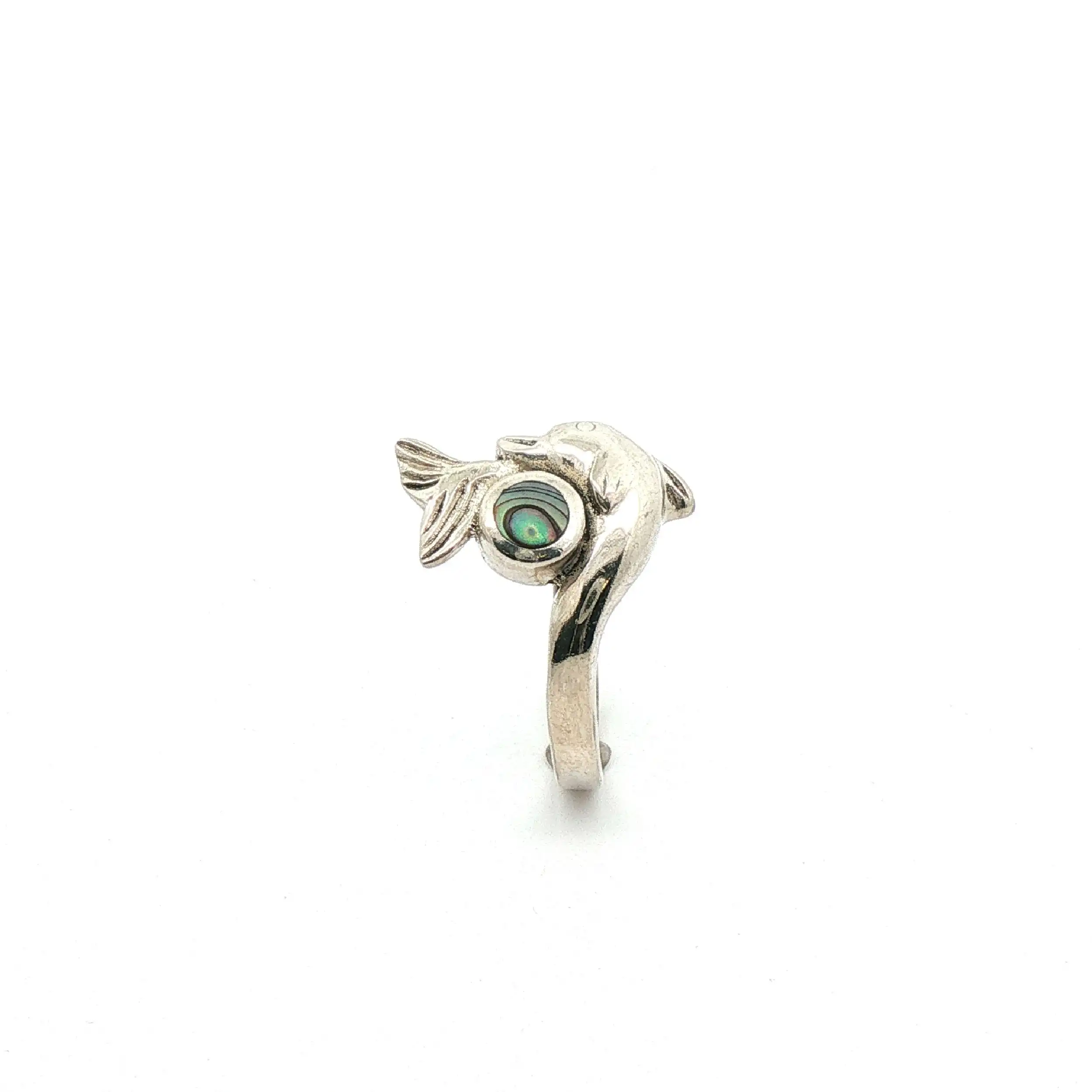 Ring Silber Delphin mit Farbstein