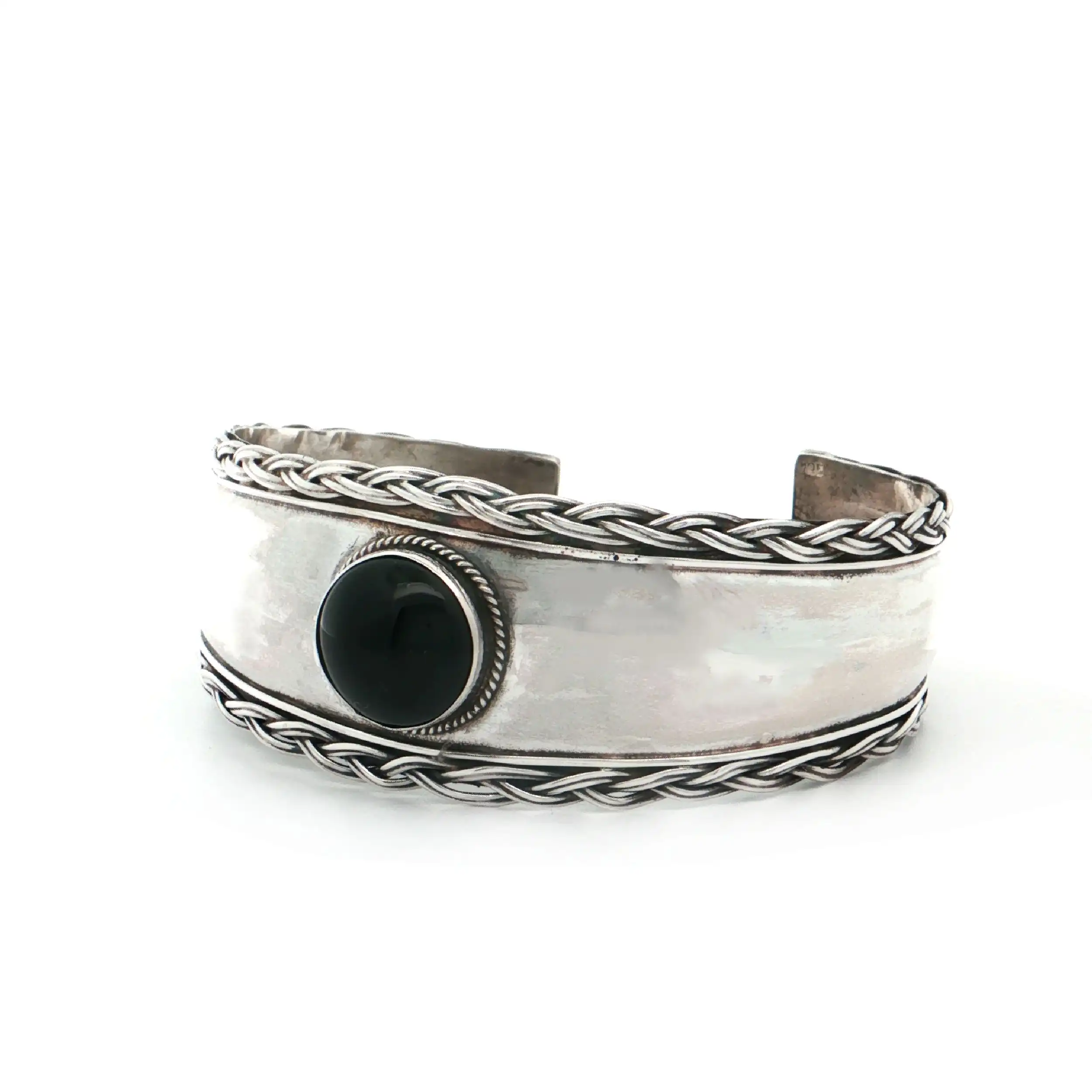 Armreif Silber mit Onyx