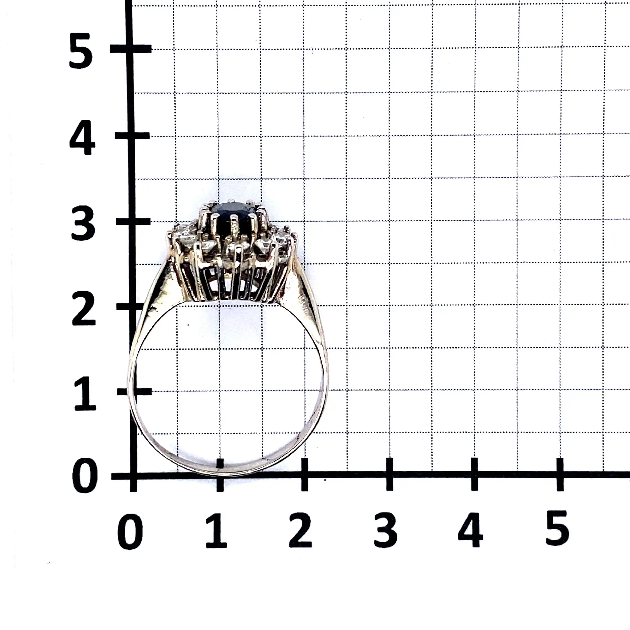 Ring Weißgold mit Brillanten und Saphir