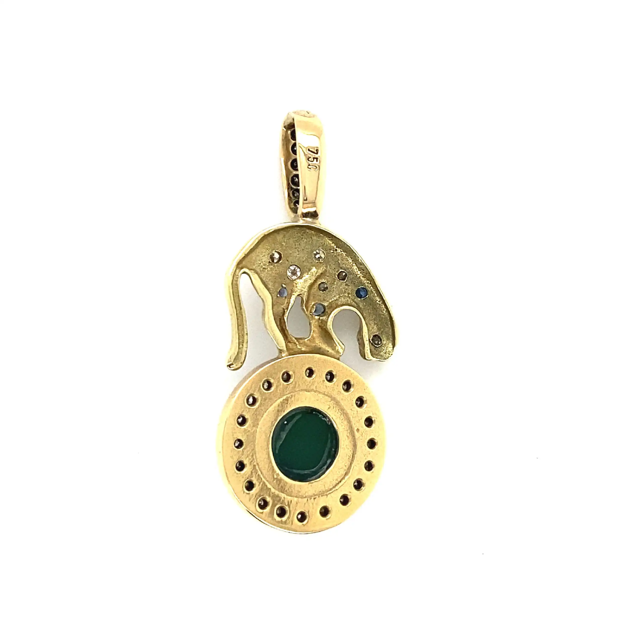 Anhänger Gelbgold mit Malachit und Brillanten Anhänger Gelbgold mit Malachit und Brillanten