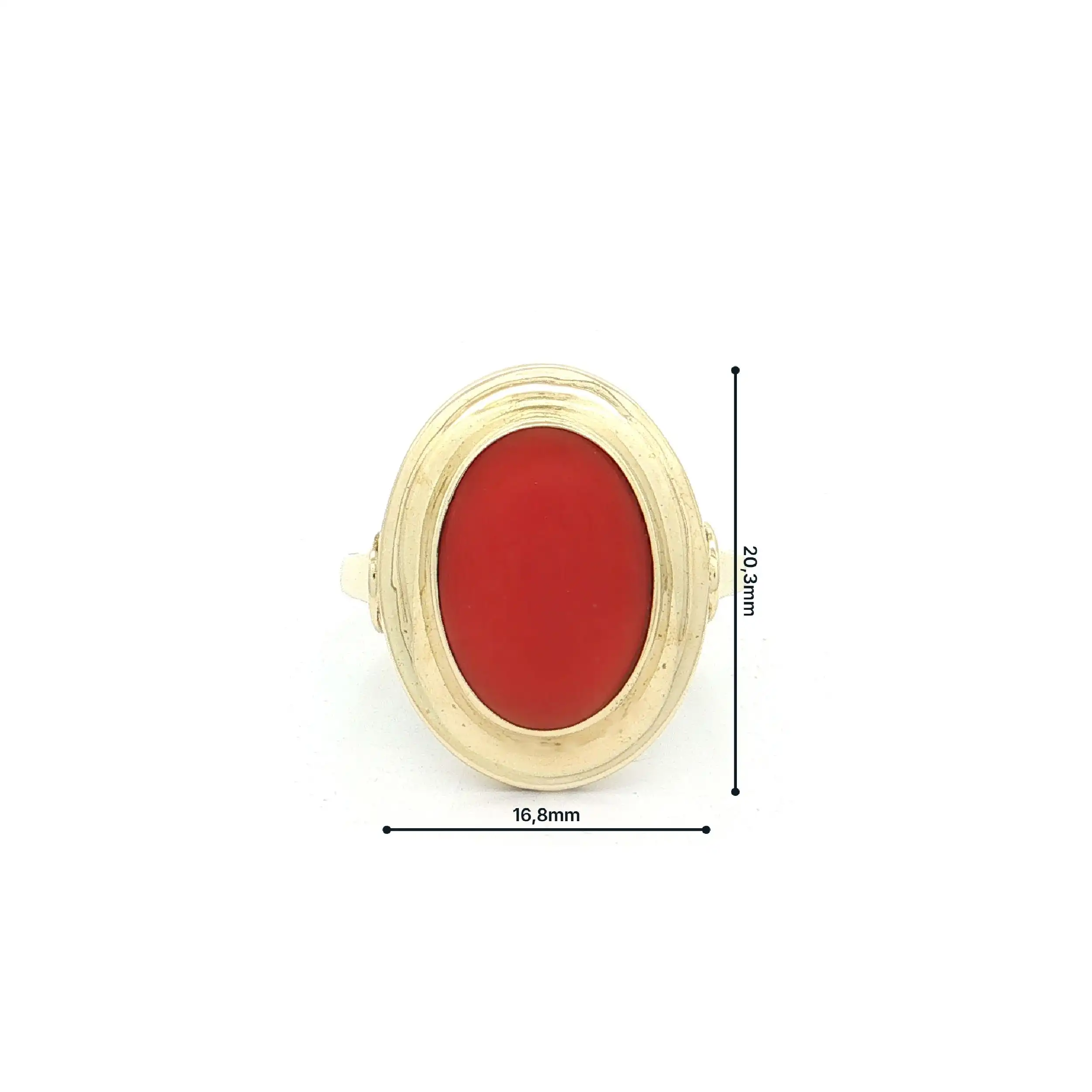 Ring Gelbgold mit Koralle