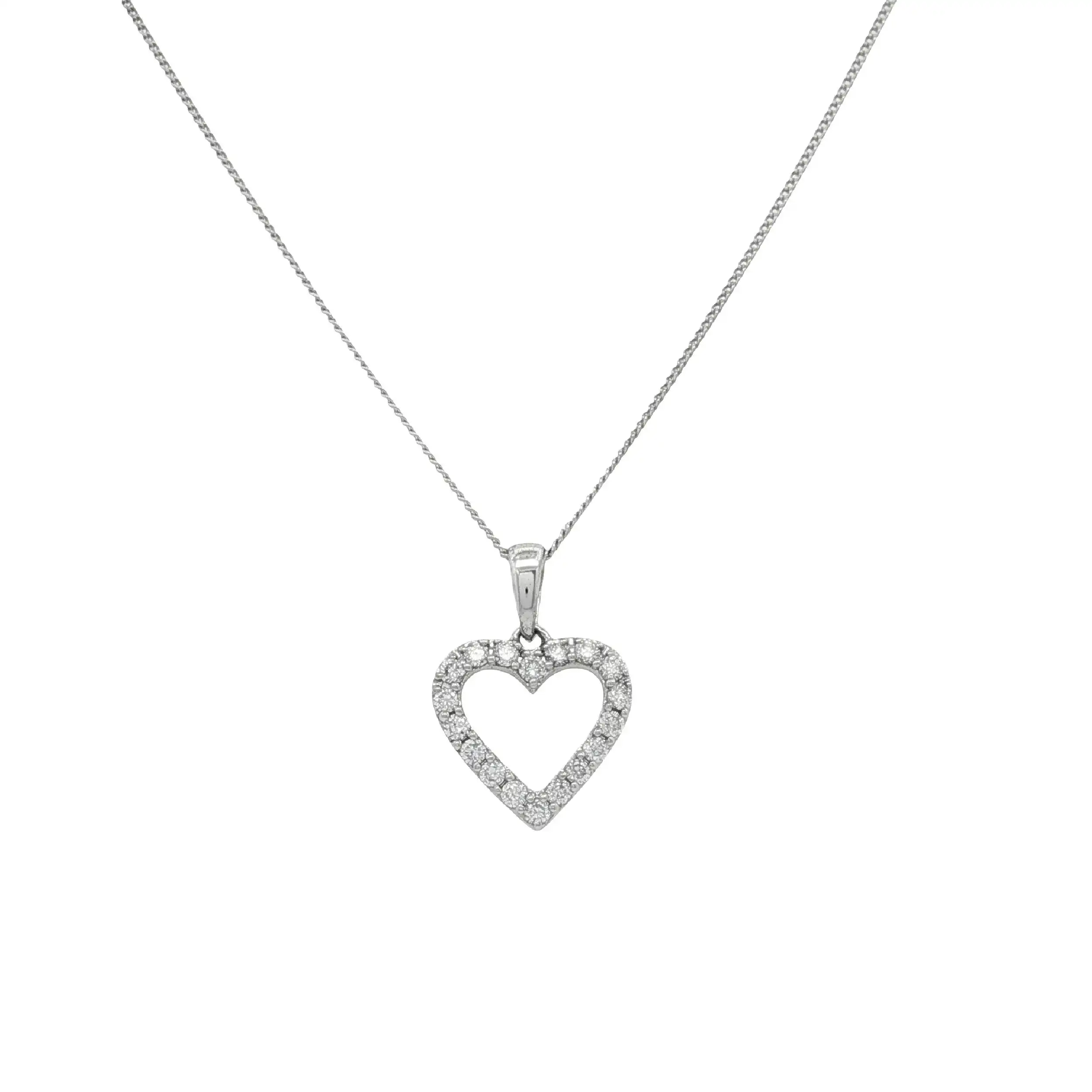 Kette mit Herzanhänger Brillantbesatz