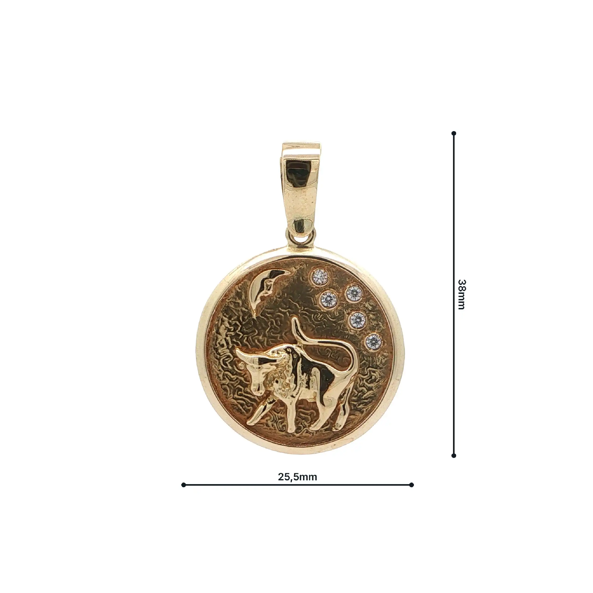 Anhänger Gelbgold Sternzeichen Stier mit Zirkonia
