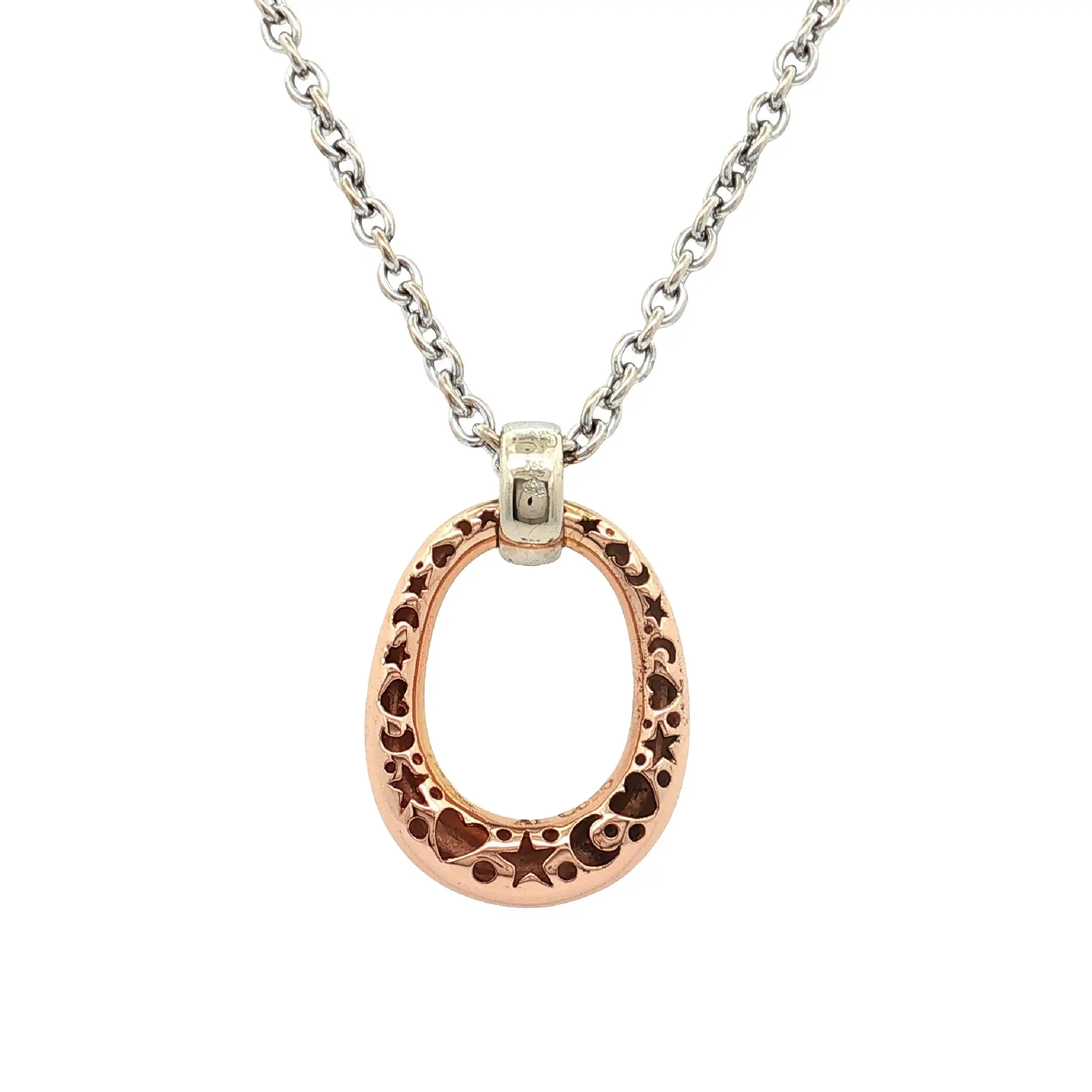 Kette Weißgold mit Anhänger Rosegold Al Coro mit Brillanten Kette Weißgold mit Anhänger Rosegold Al Coro mit Brillanten