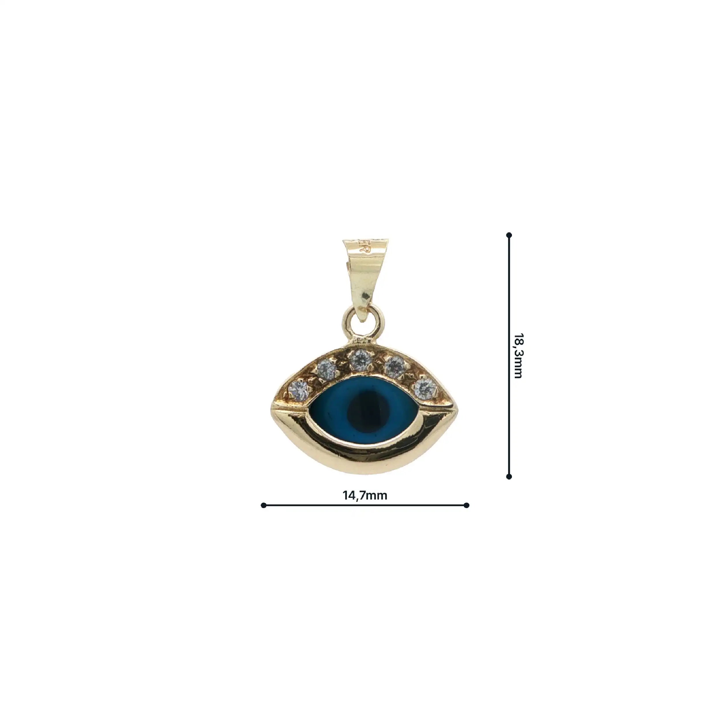 Anhänger Gelbgold Auge mit Zirkonia