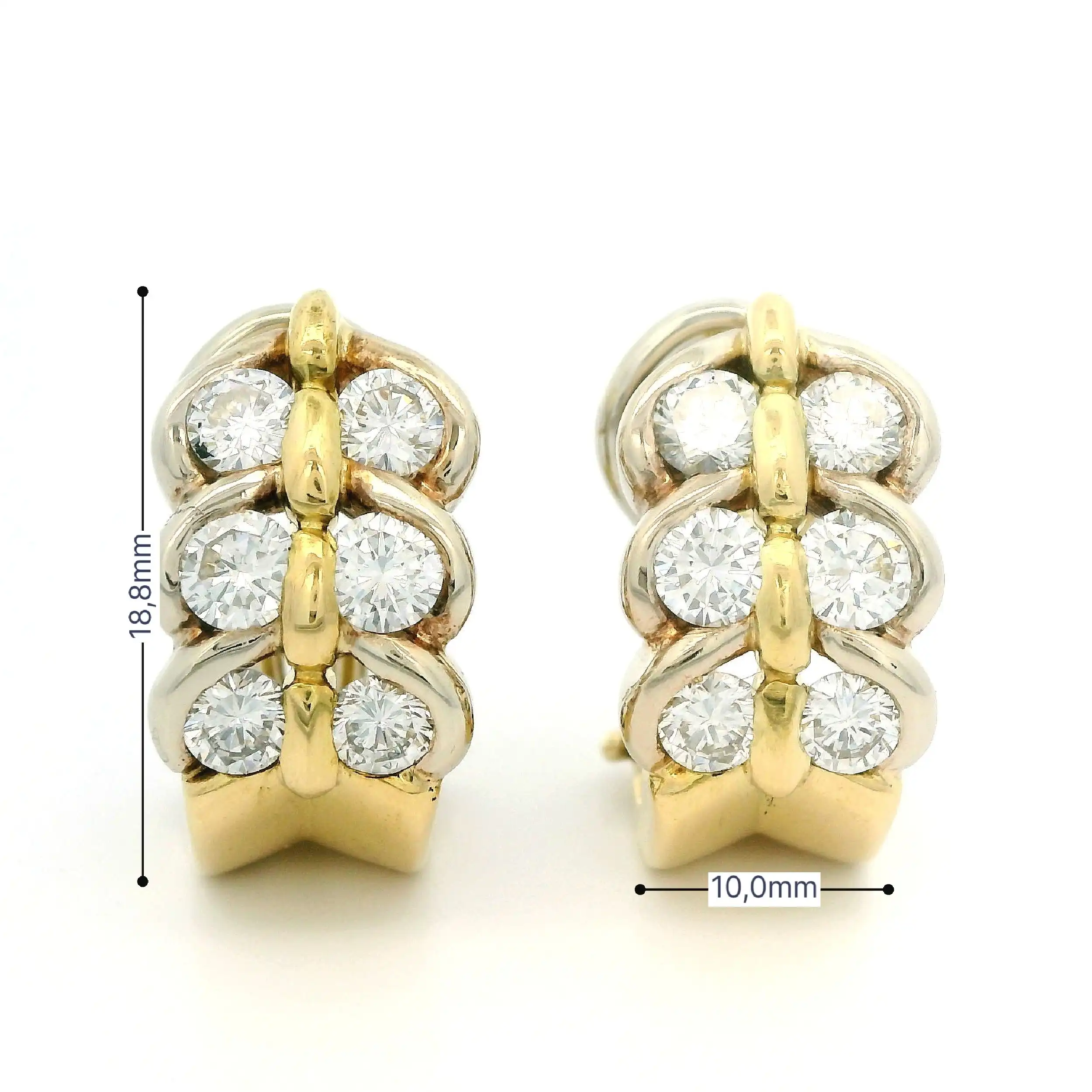 Halbcreolen Bicolor mit Brillanten Halbcreolen Bicolor mit Brillanten