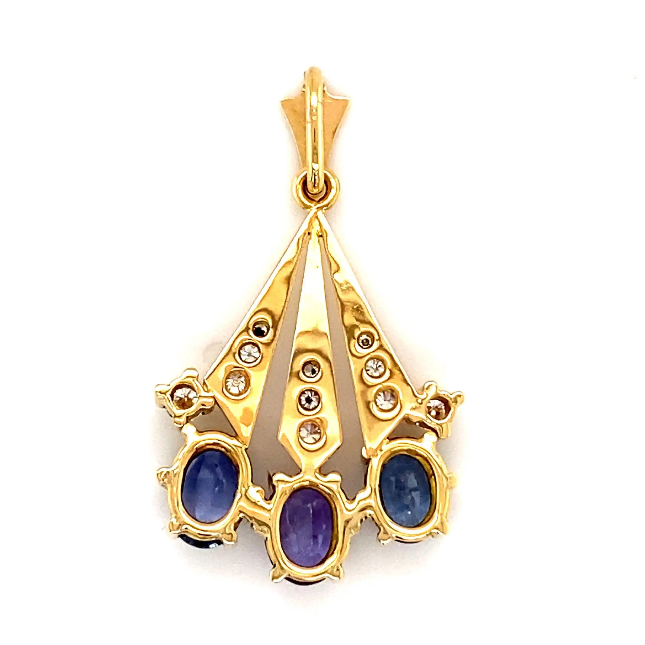 Anhänger Gelbgold mit blauen Farbsteinen & Brillanten Anhänger Gelbgold mit blauen Farbsteinen & Brillanten