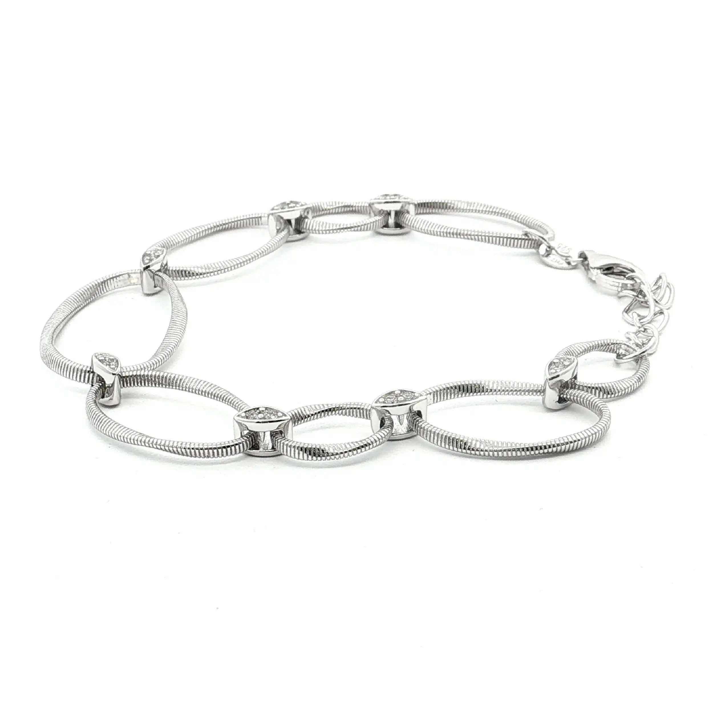 Ankerarmband Silber mit Zirkonia