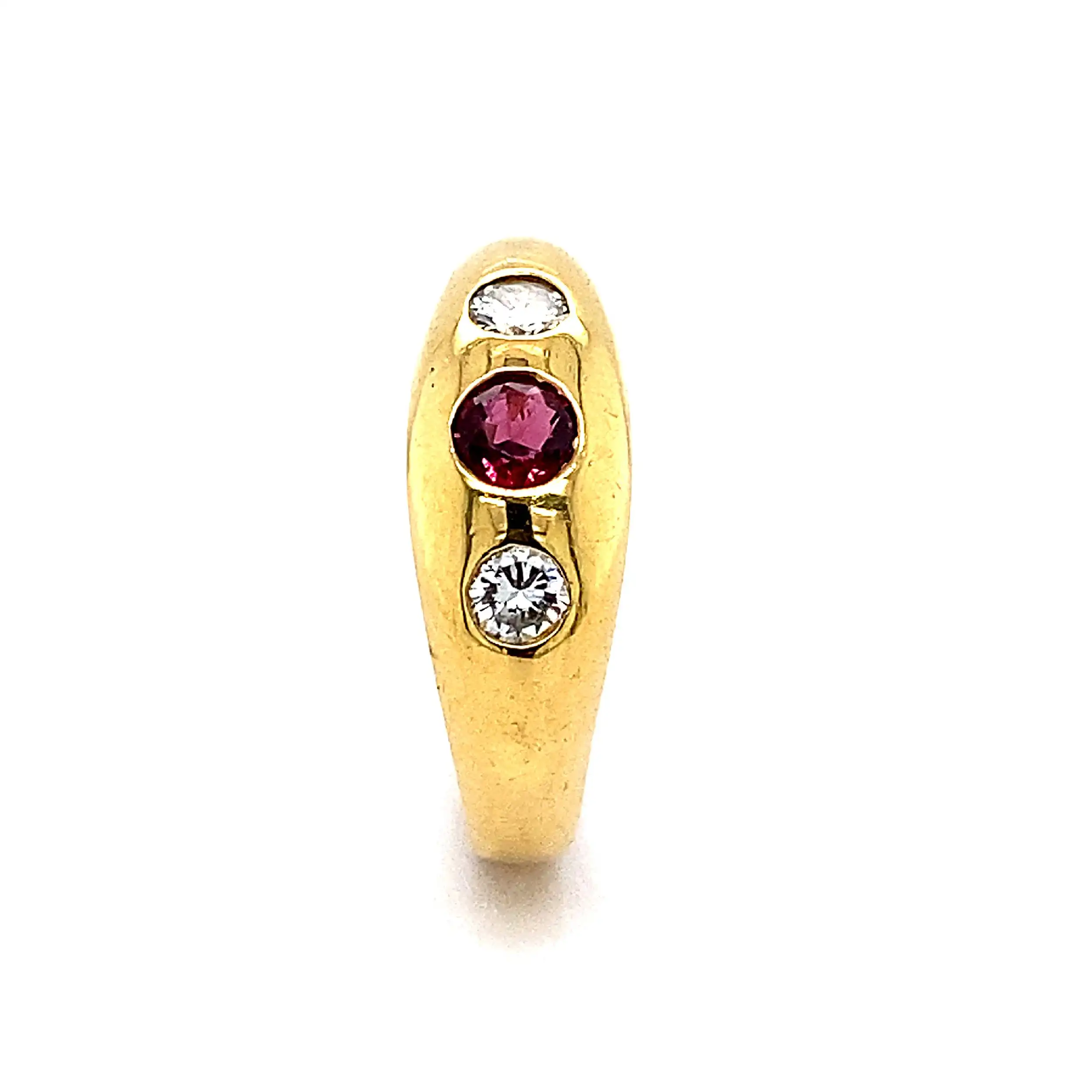 Ring Gelbgold mit Rubin und Brillanten