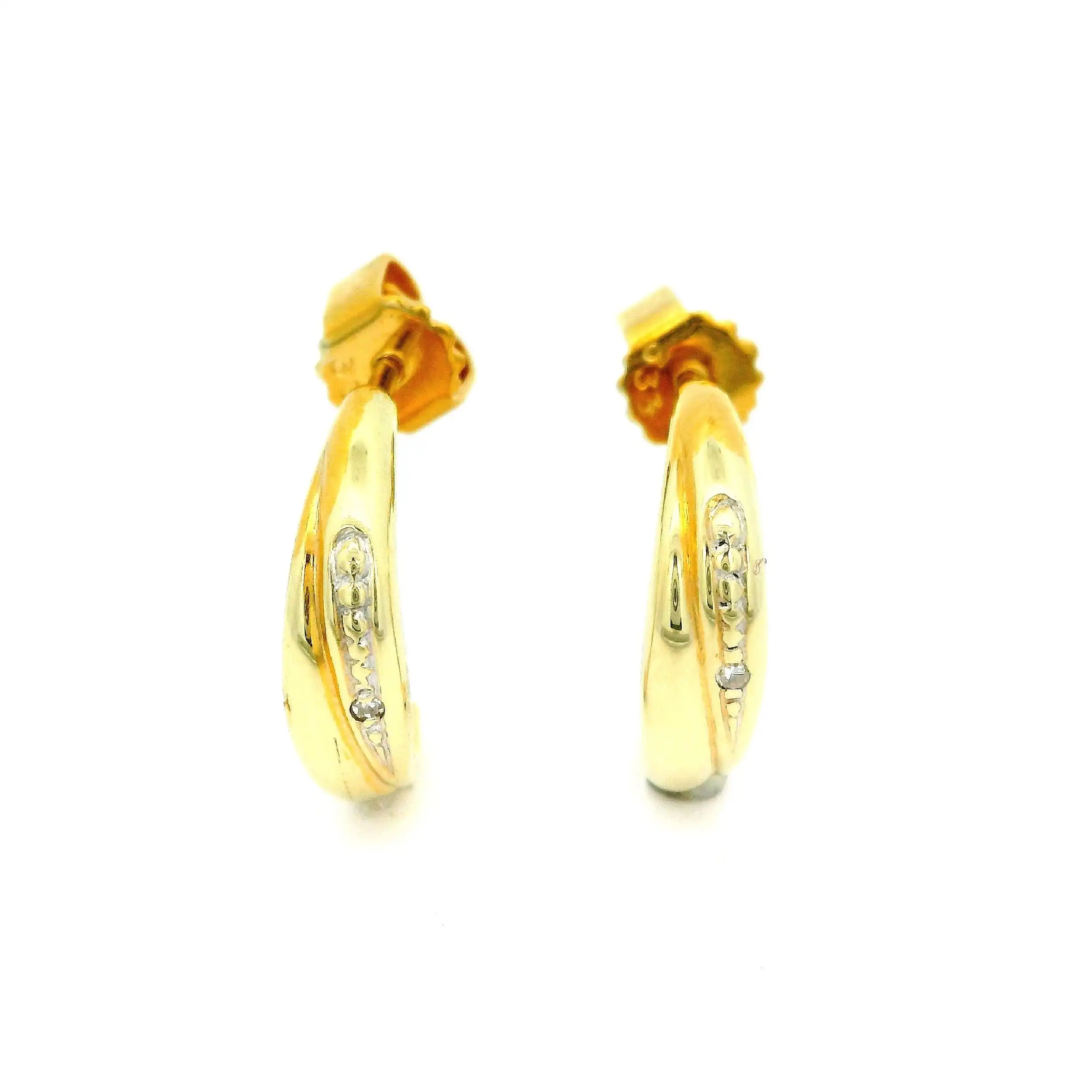 Halbcreolen Bicolor mit Diamant Halbcreolen Bicolor mit Diamant