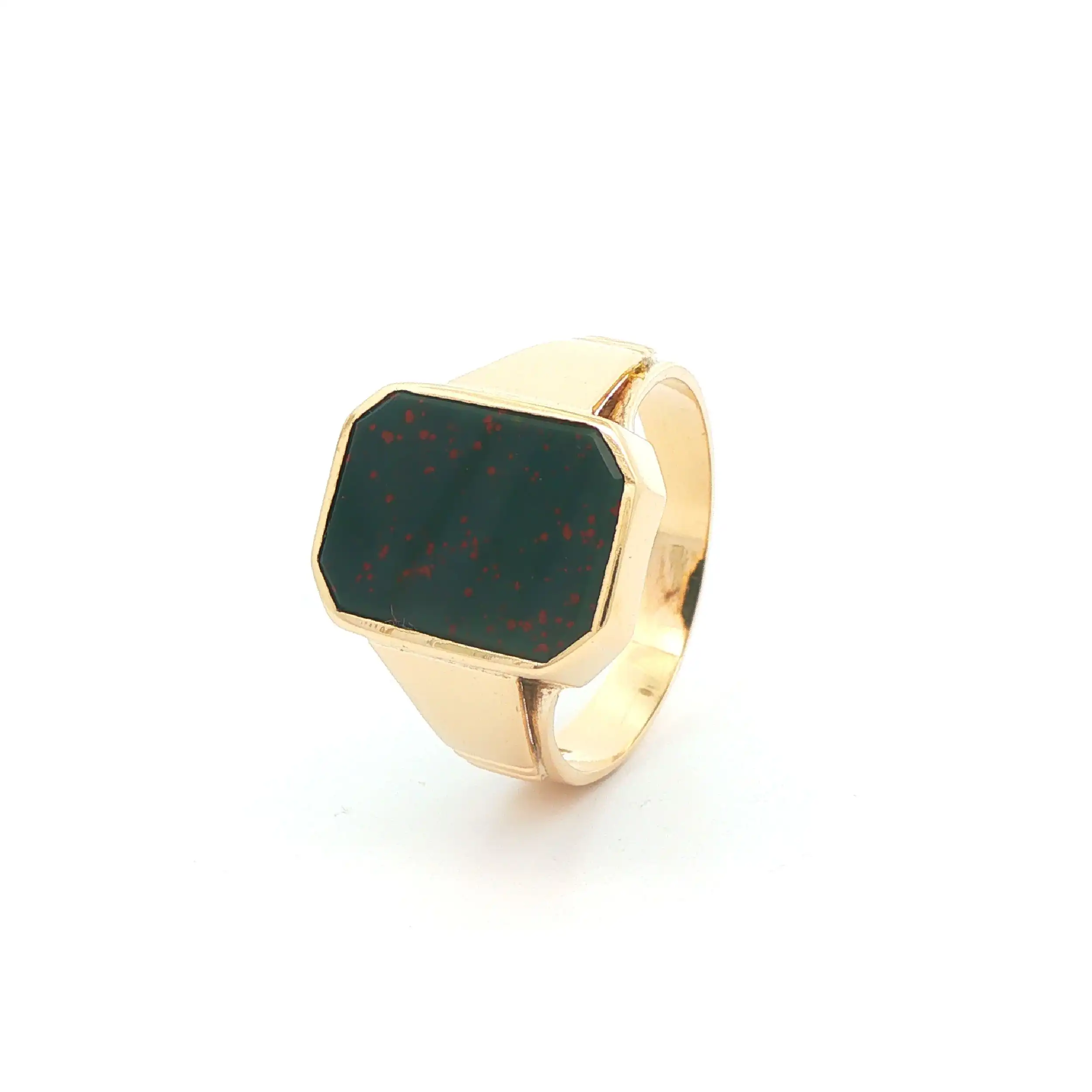 Ring Gelbgold mit Heliotrop Ring Gelbgold mit Heliotrop