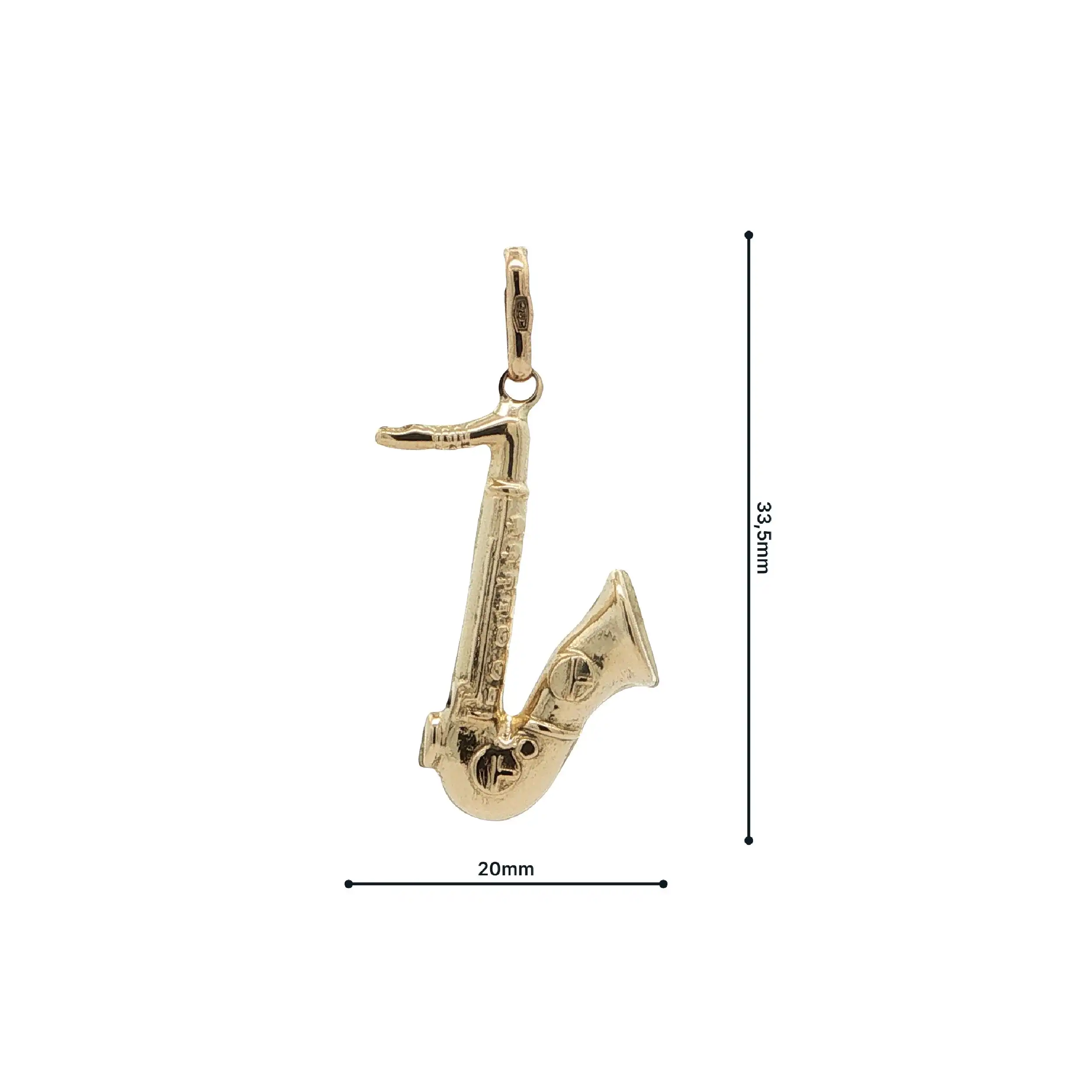 Anhänger Gelbgold Saxophon hohl