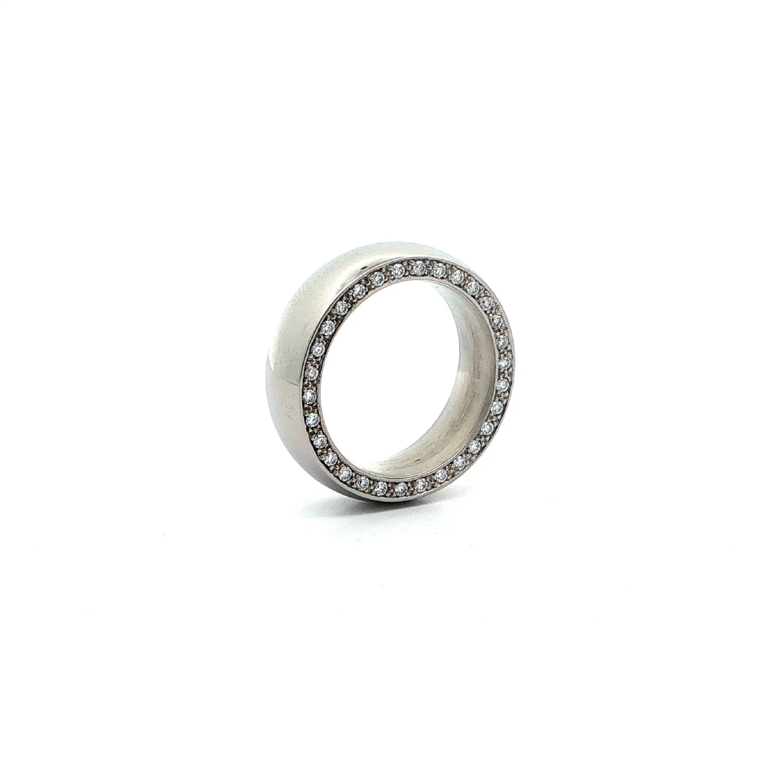 Ring Palladium mit Brillanten, graviert mit 0,60ct.
