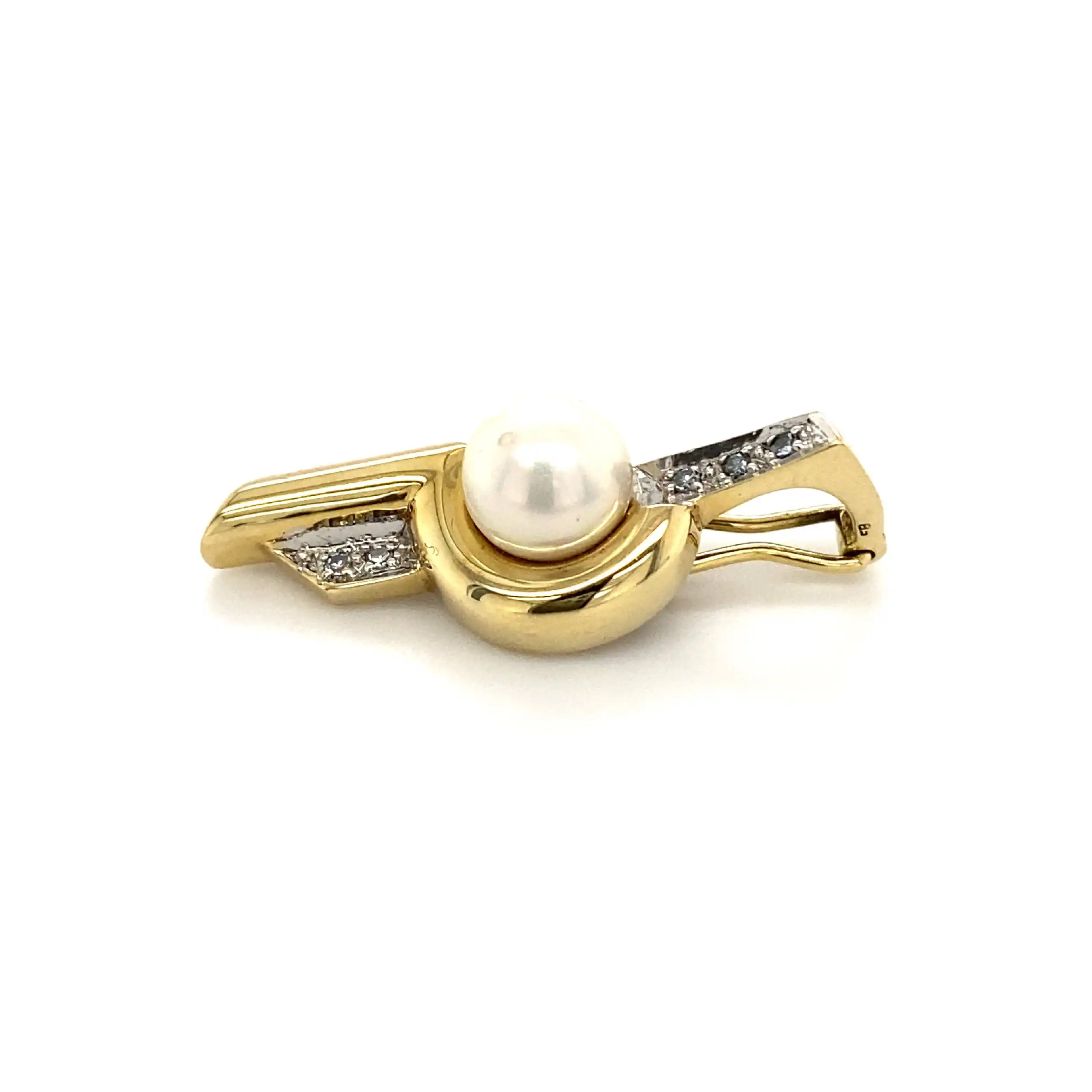 Anhänger/Clip Gelbgold mit Perle & Diamanten Anhänger/Clip Gelbgold mit Perle & Diamanten