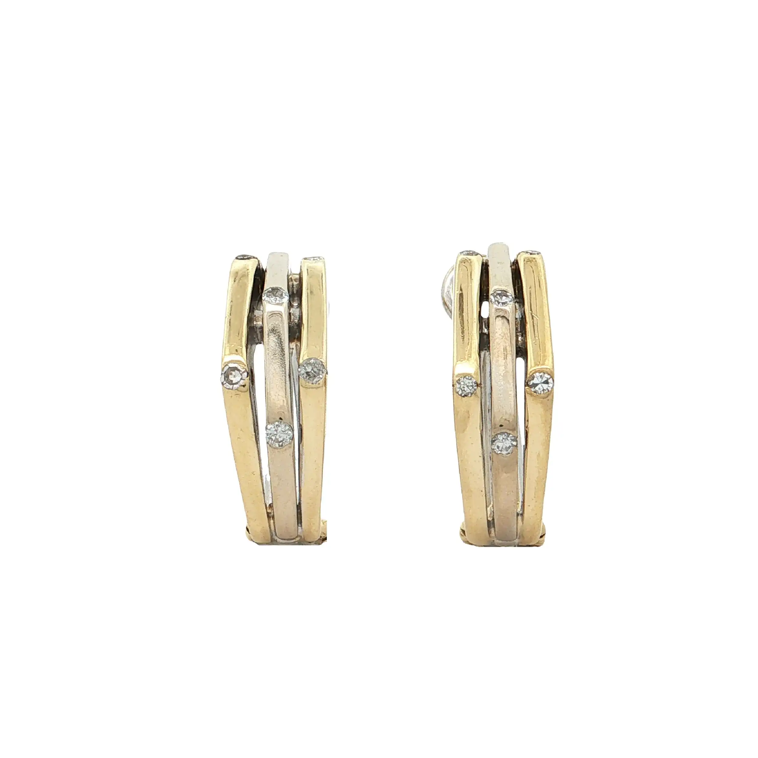 Ohrringe Bicolor mit Diamanten Ohrringe Bicolor mit Diamanten
