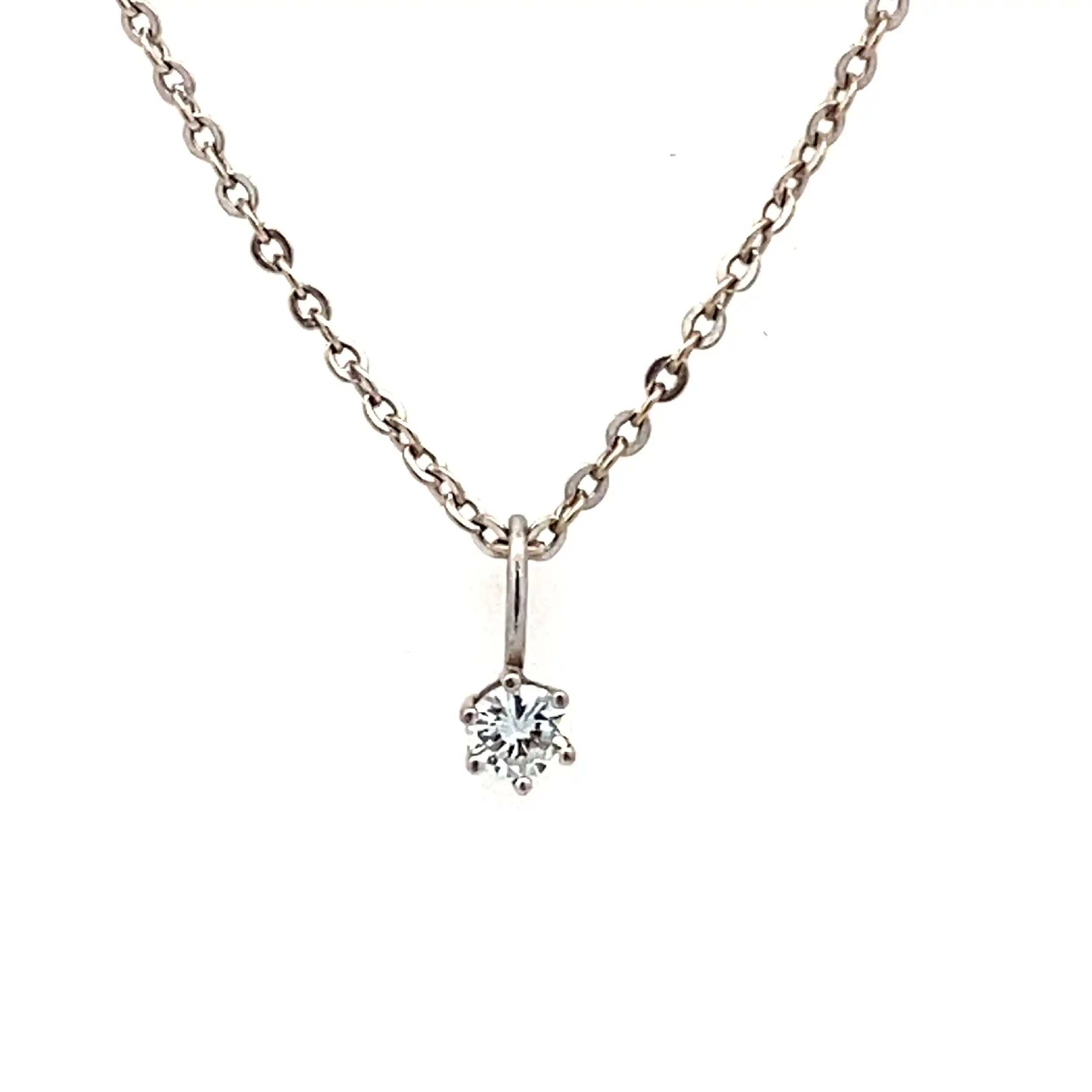 Ankerkette Weißgold mit Anhänger Brillant Ankerkette Weißgold mit Anhänger Brillant