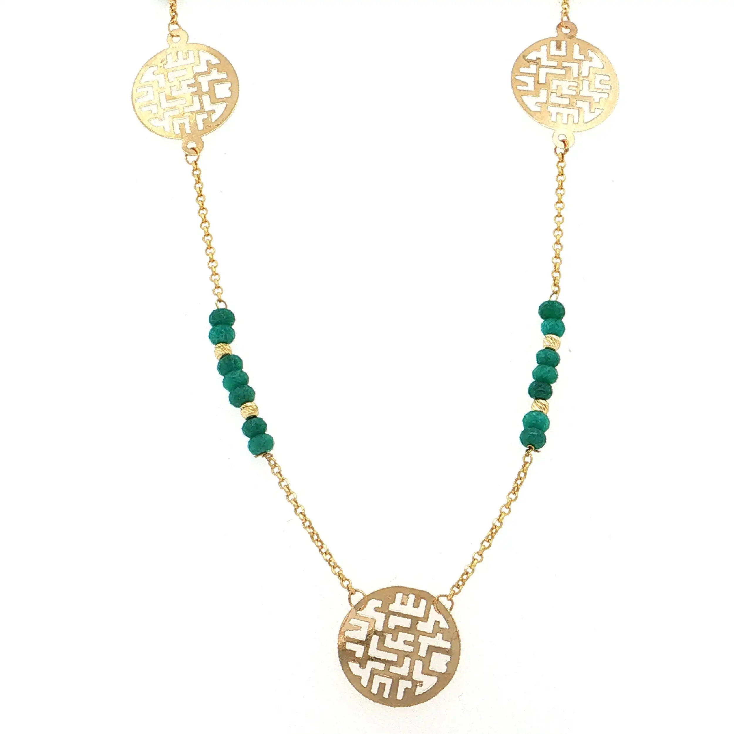 Kette Gelbgold mit bunten Farbsteinen