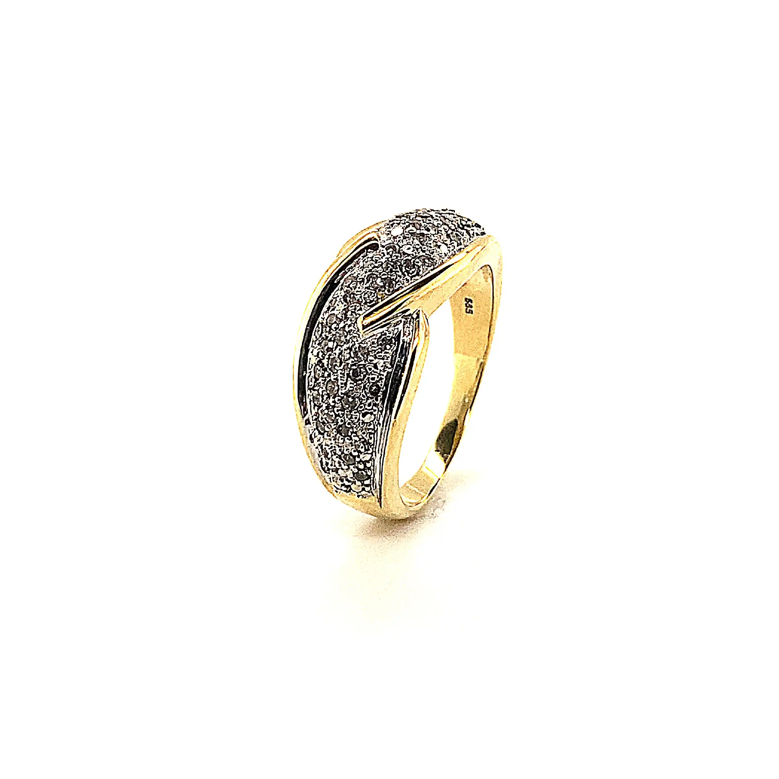 Ring Bicolor mit Diamanten, graviert mit 0,50 ct. Ring Bicolor mit Diamanten, graviert mit 0,50 ct.