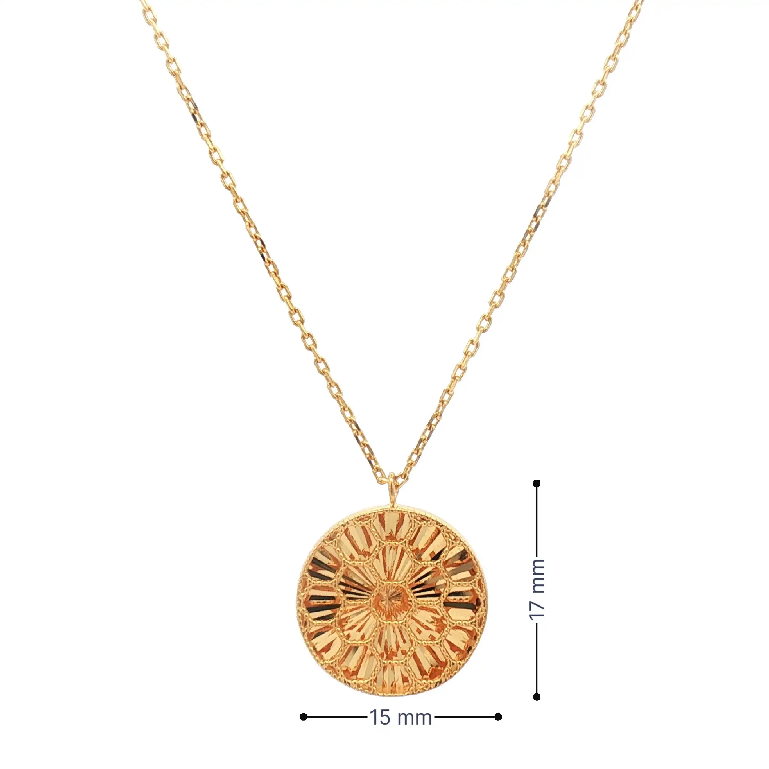 Ankerkette Gelbgold mit Anhänger und Zirkonia