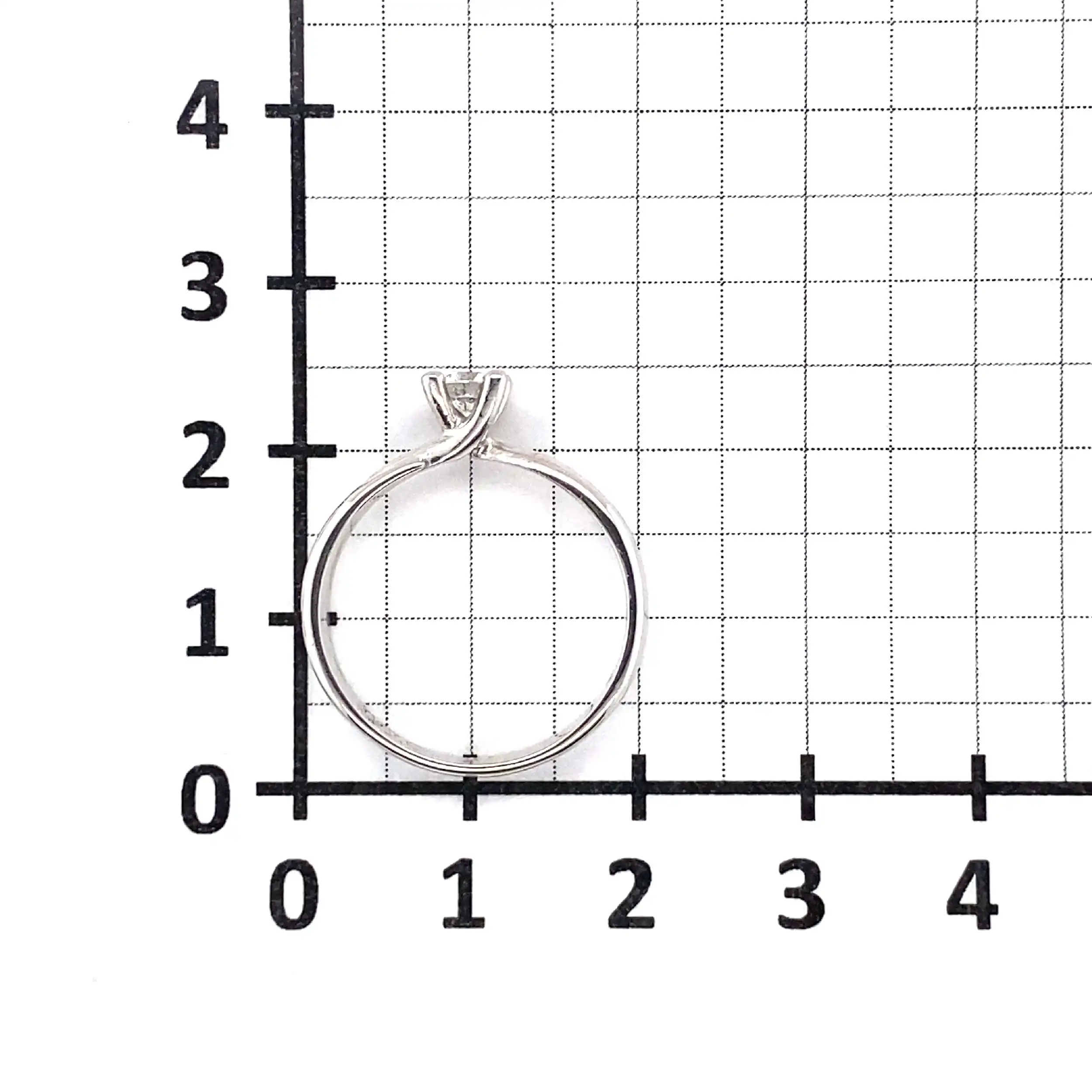 Ring Weißgold mit Brillant Solitär, graviert mit 0,32ct. H