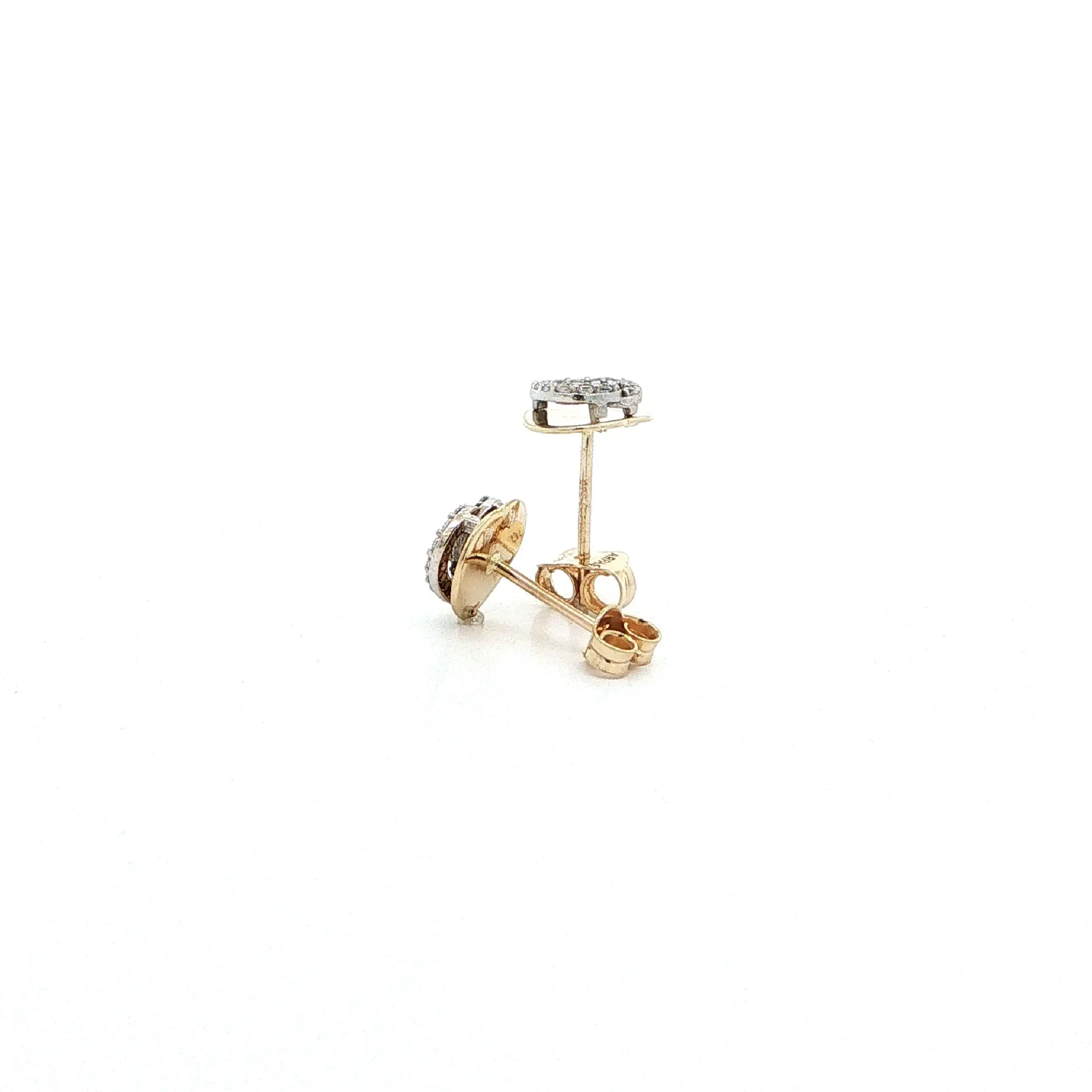 Ohrstecker Bicolor Herz mit Zirkonia