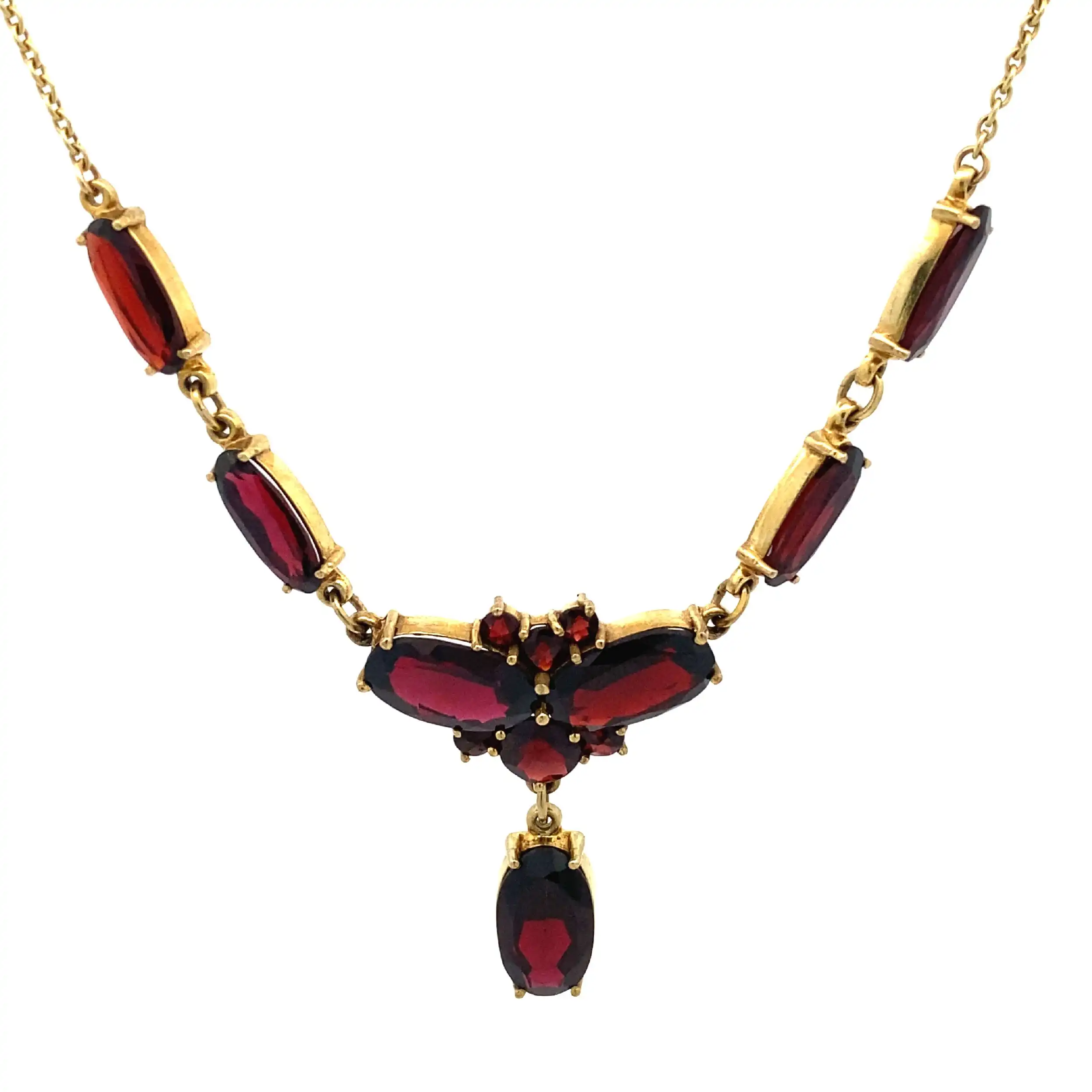 Collier Gelbgold mit Granat
