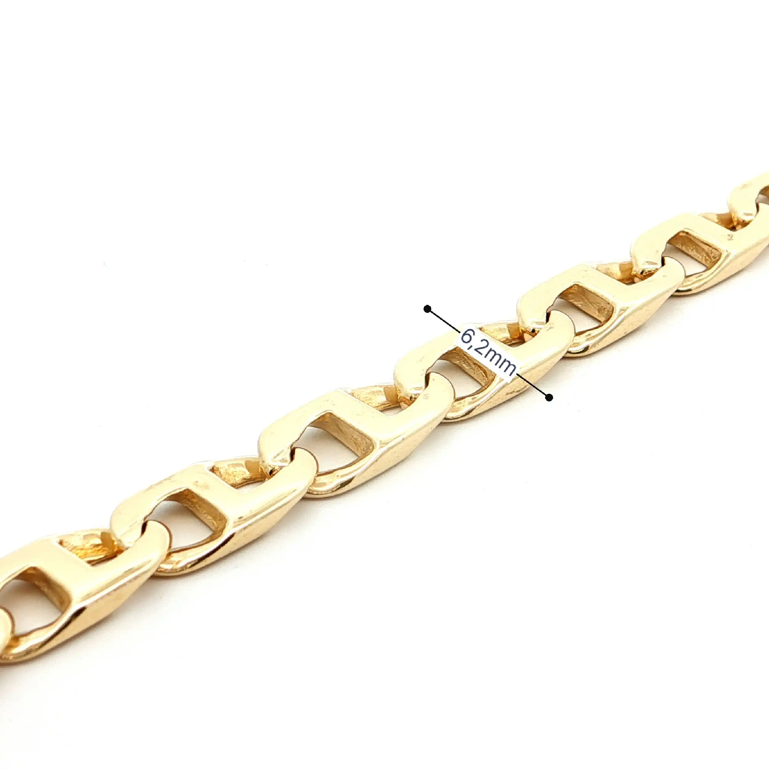Flachpanzerarmband Gelbgold