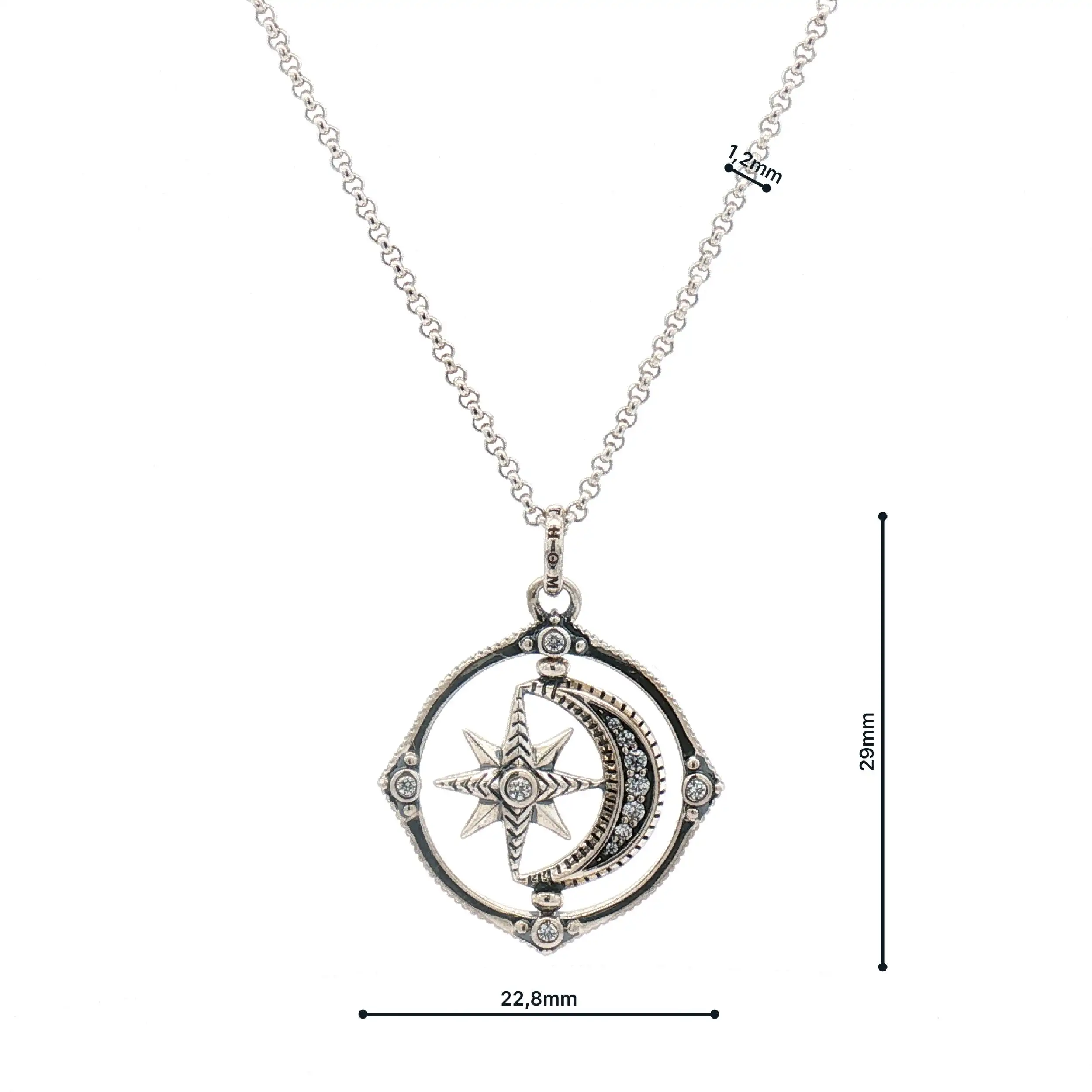 Kette Silber mit Mond und Stern Thomas Sabo mit Zirkoniastein Kette Silber mit Mond und Stern Thomas Sabo mit Zirkoniastein
