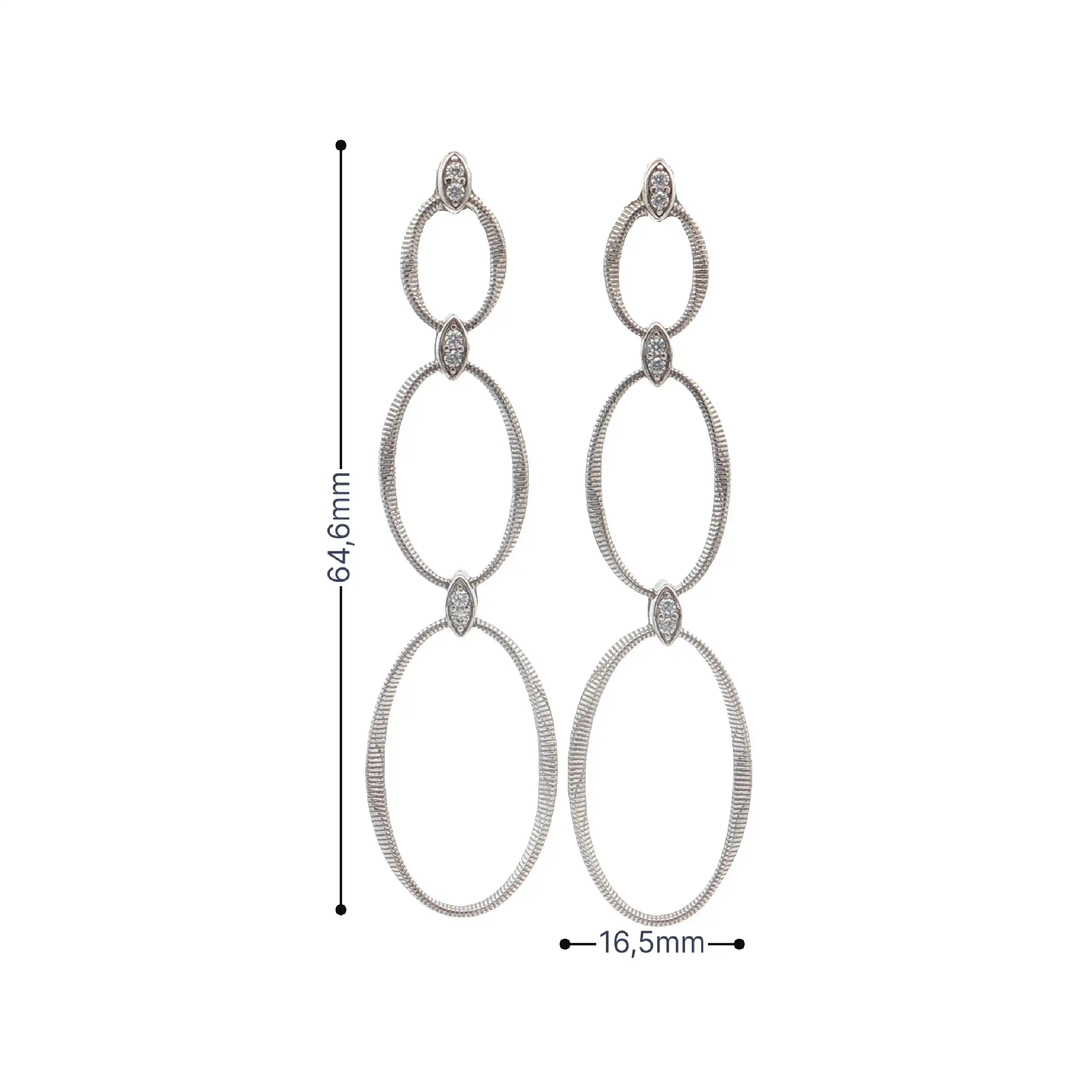 Ohrhänger Silber "Oval" mit Zirkonia
