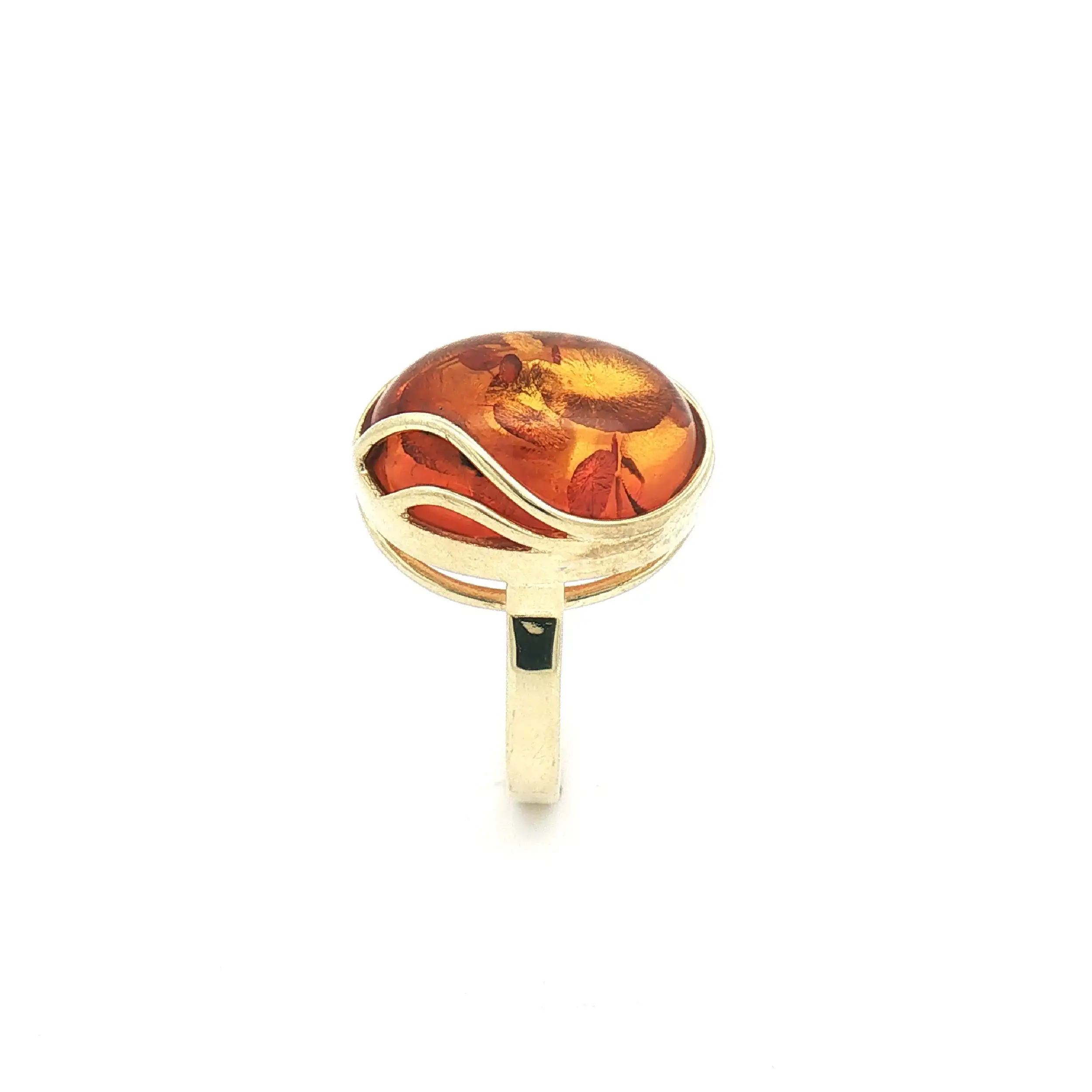 Ring Gelbgold mit Bernstein Cabochon