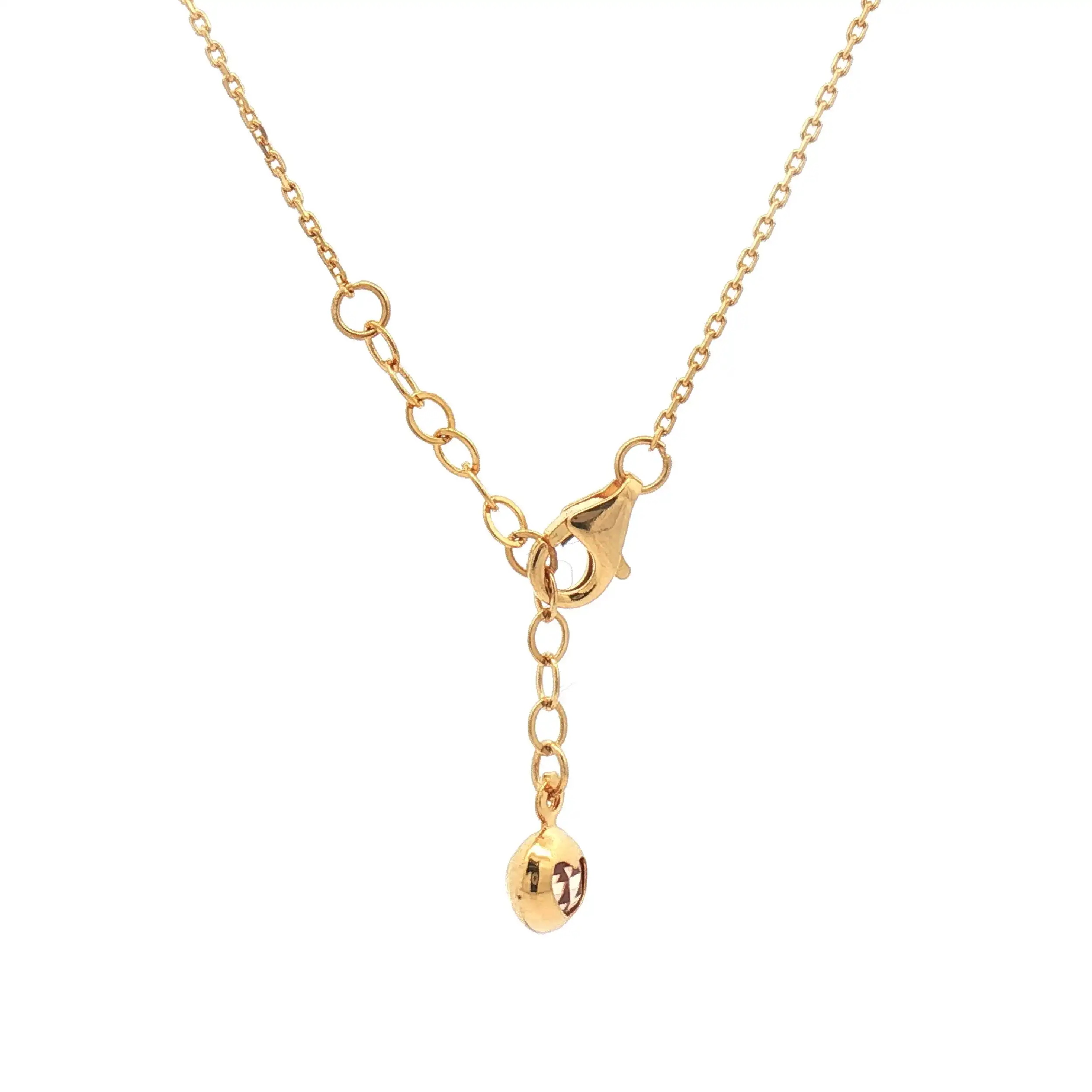 Ankerkette Gelbgold mit Anhänger und Zirkonia