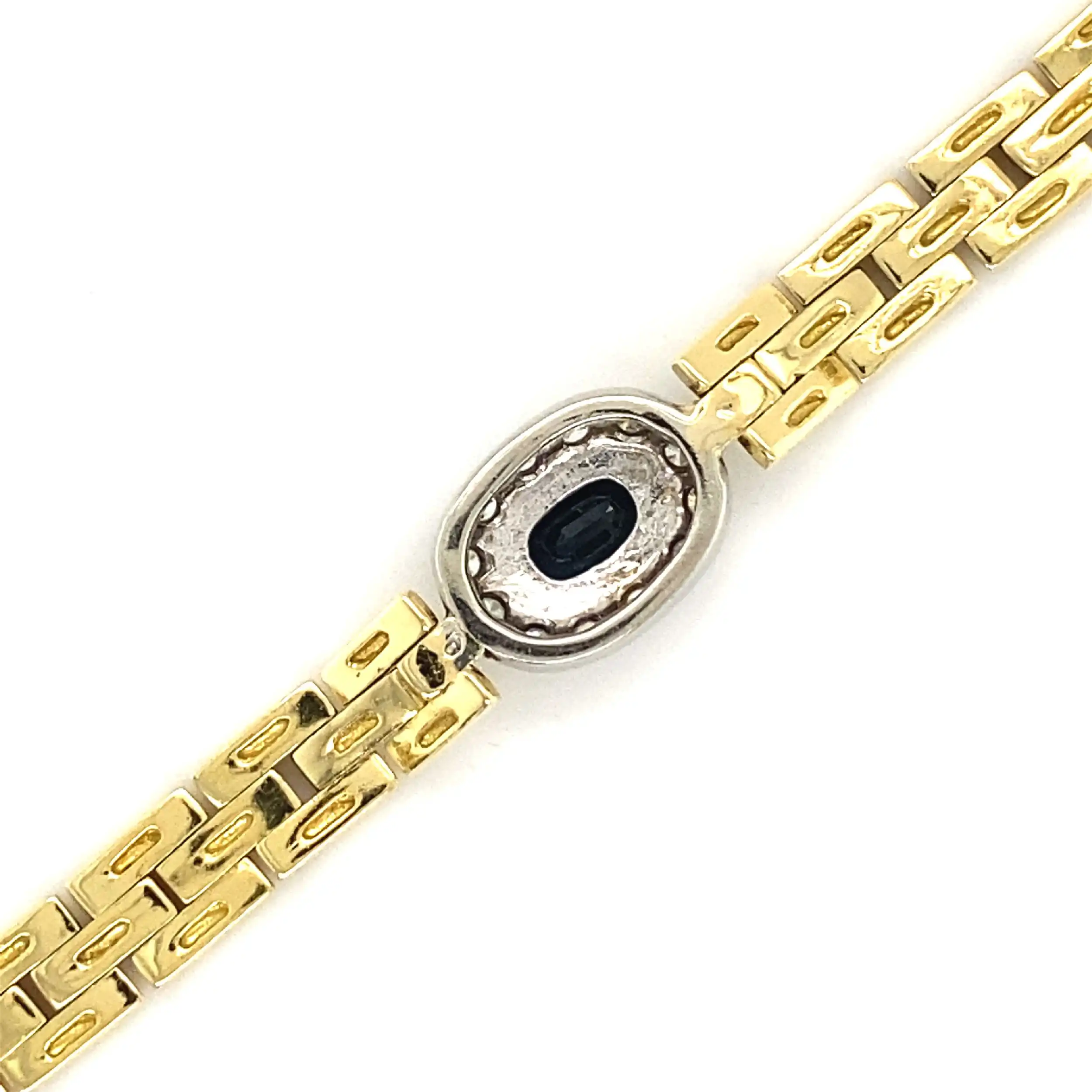 Armband Bicolor mit synthetischen Korund & Brillanten Armband Bicolor mit synthetischen Korund & Brillanten