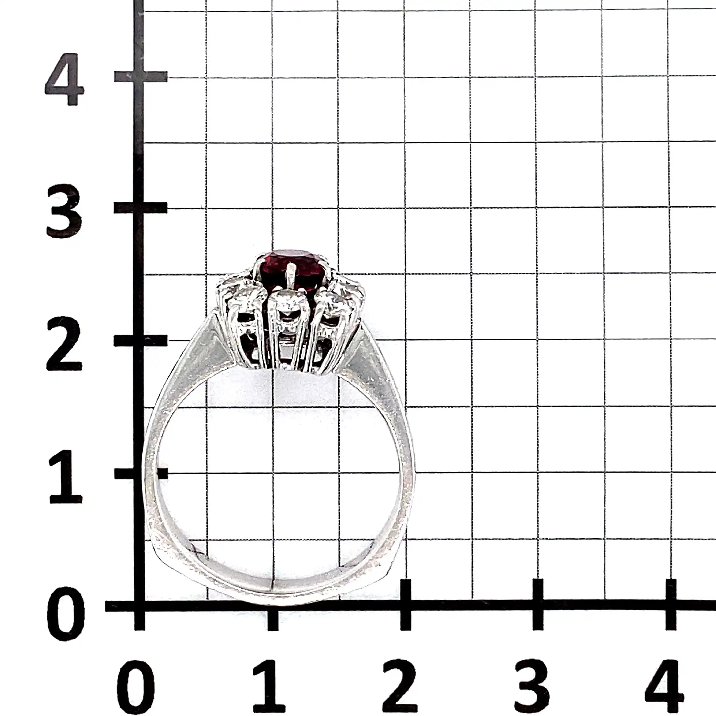 Ring Weißgold mit Rubin und Brillanten Ring Weißgold mit Rubin und Brillanten