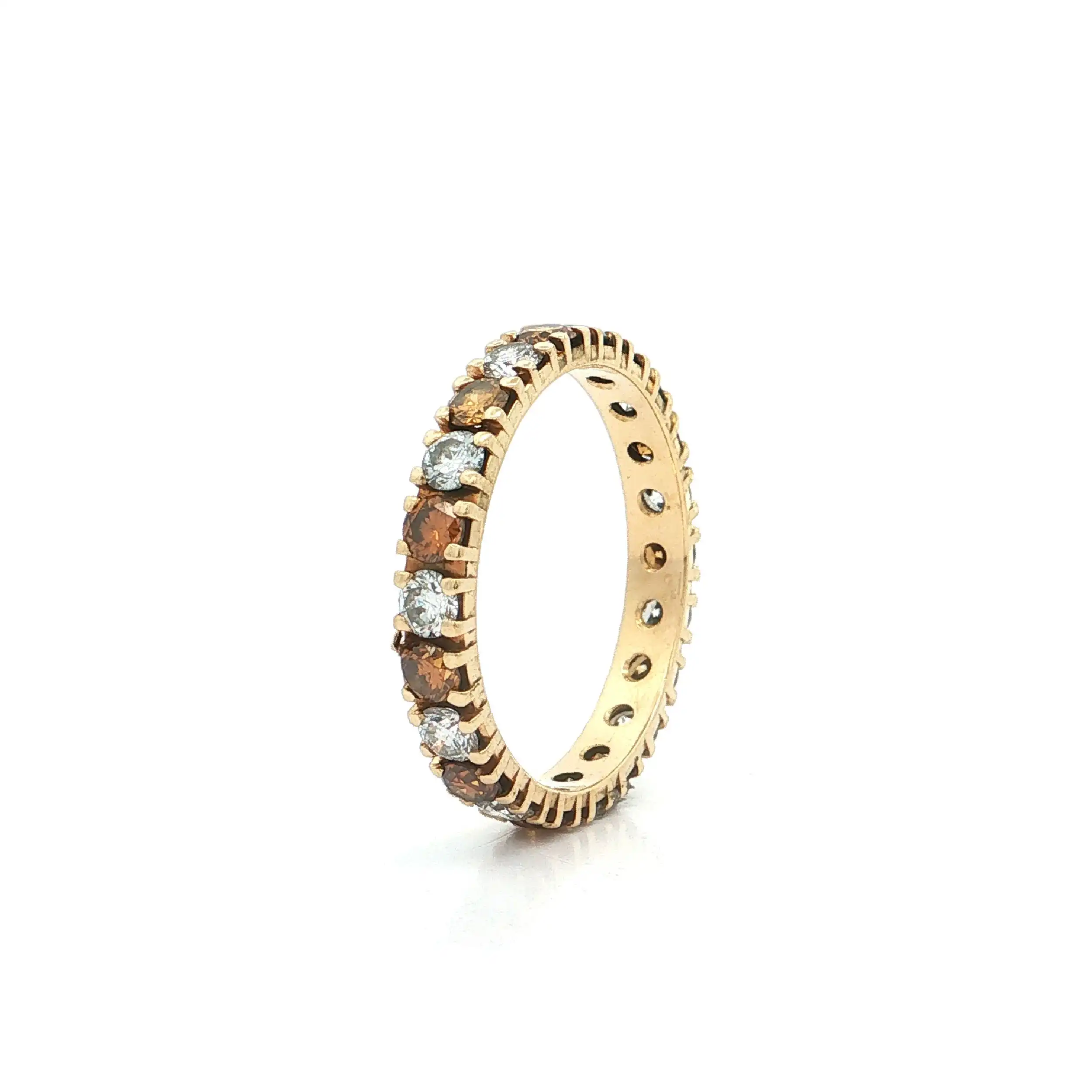 Memoryring Gelbgold mit Fancy Yellow/Brown Brillanten