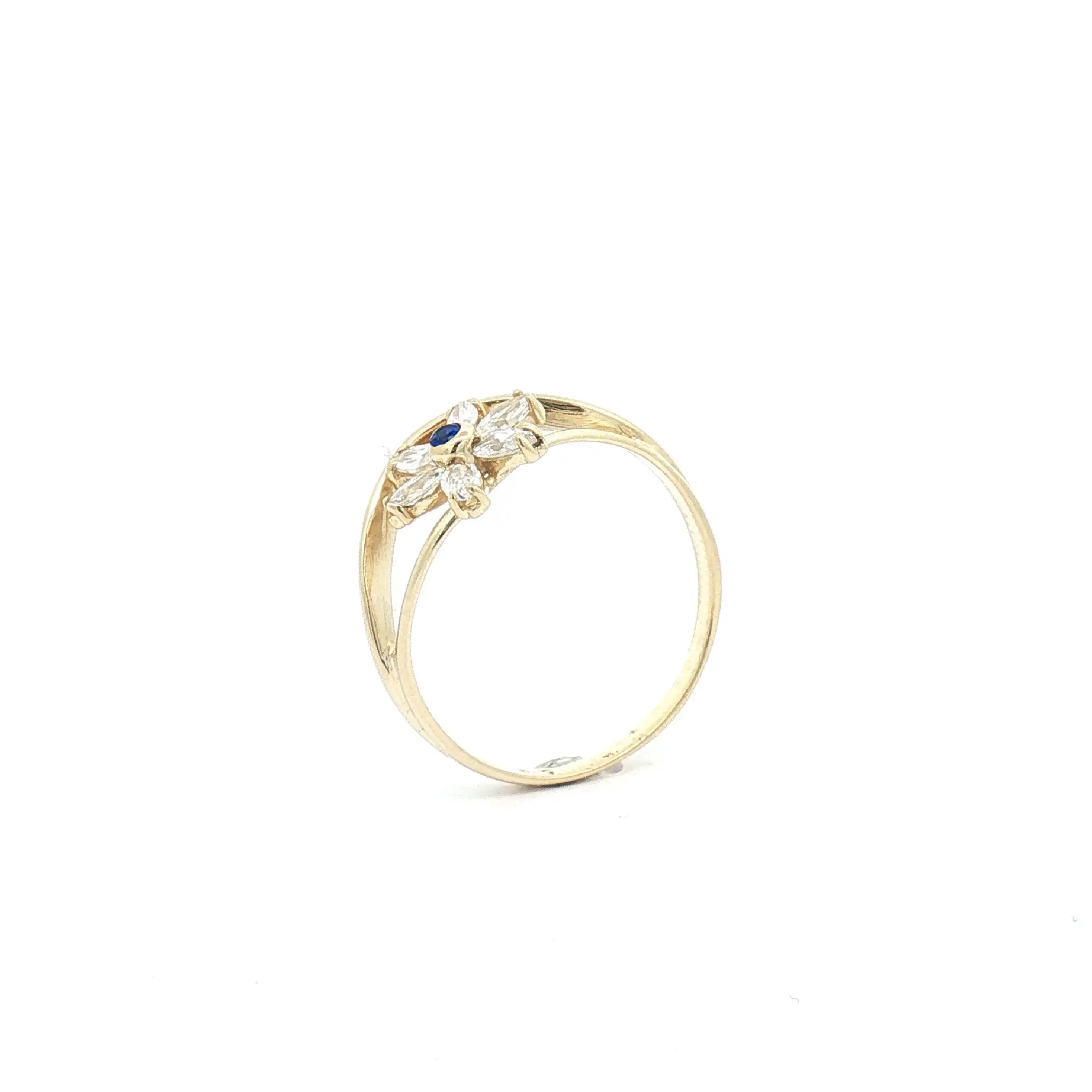 Ring Gelbgold mit Zirkonia Blume